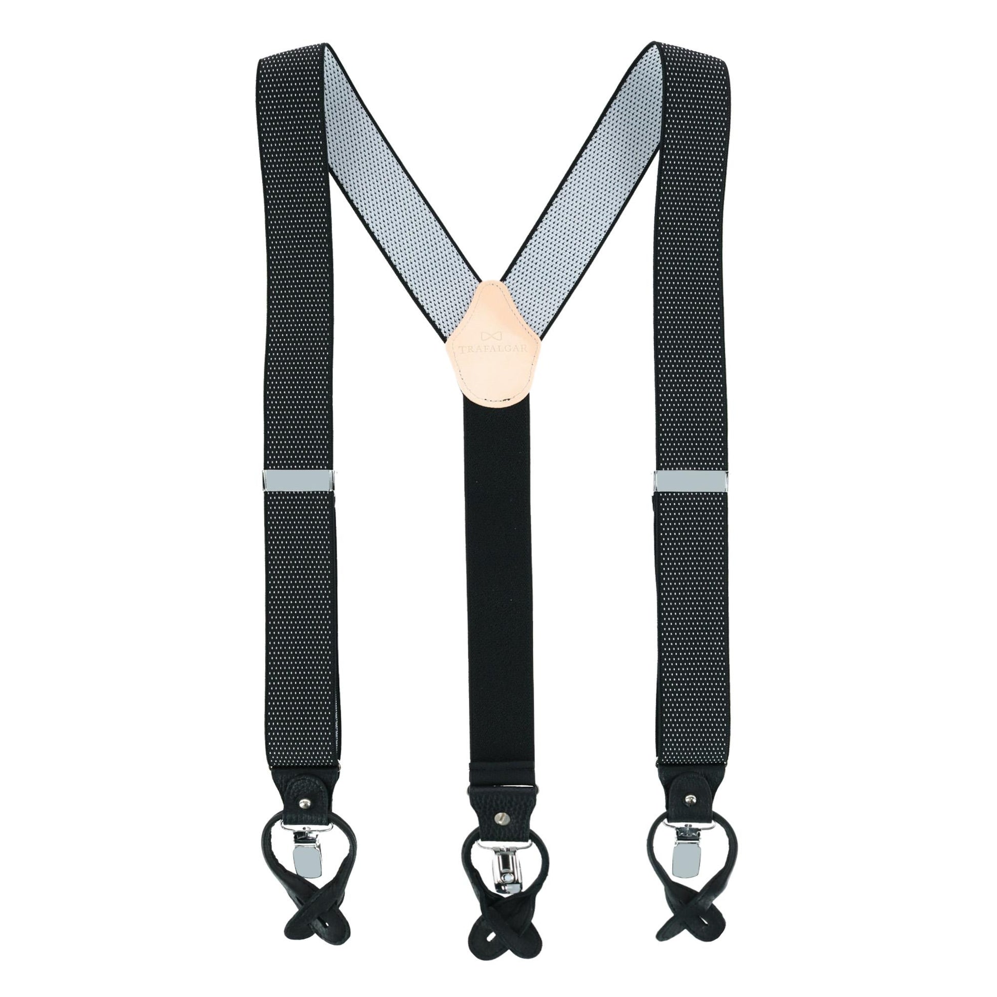 Big & Tall Napier Elastic Convertible Braces - Black