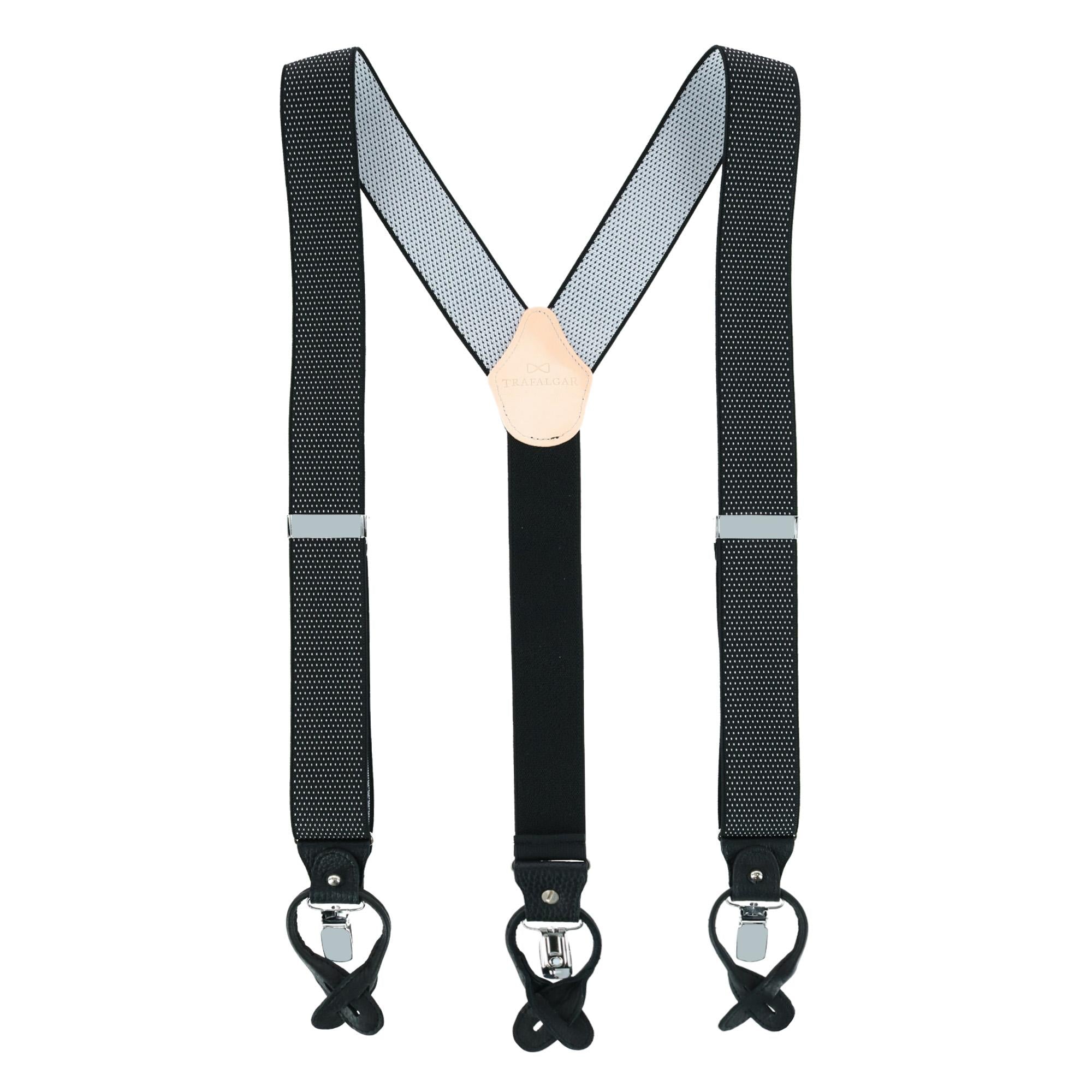 Big & Tall Napier Elastic Convertible Braces - Black