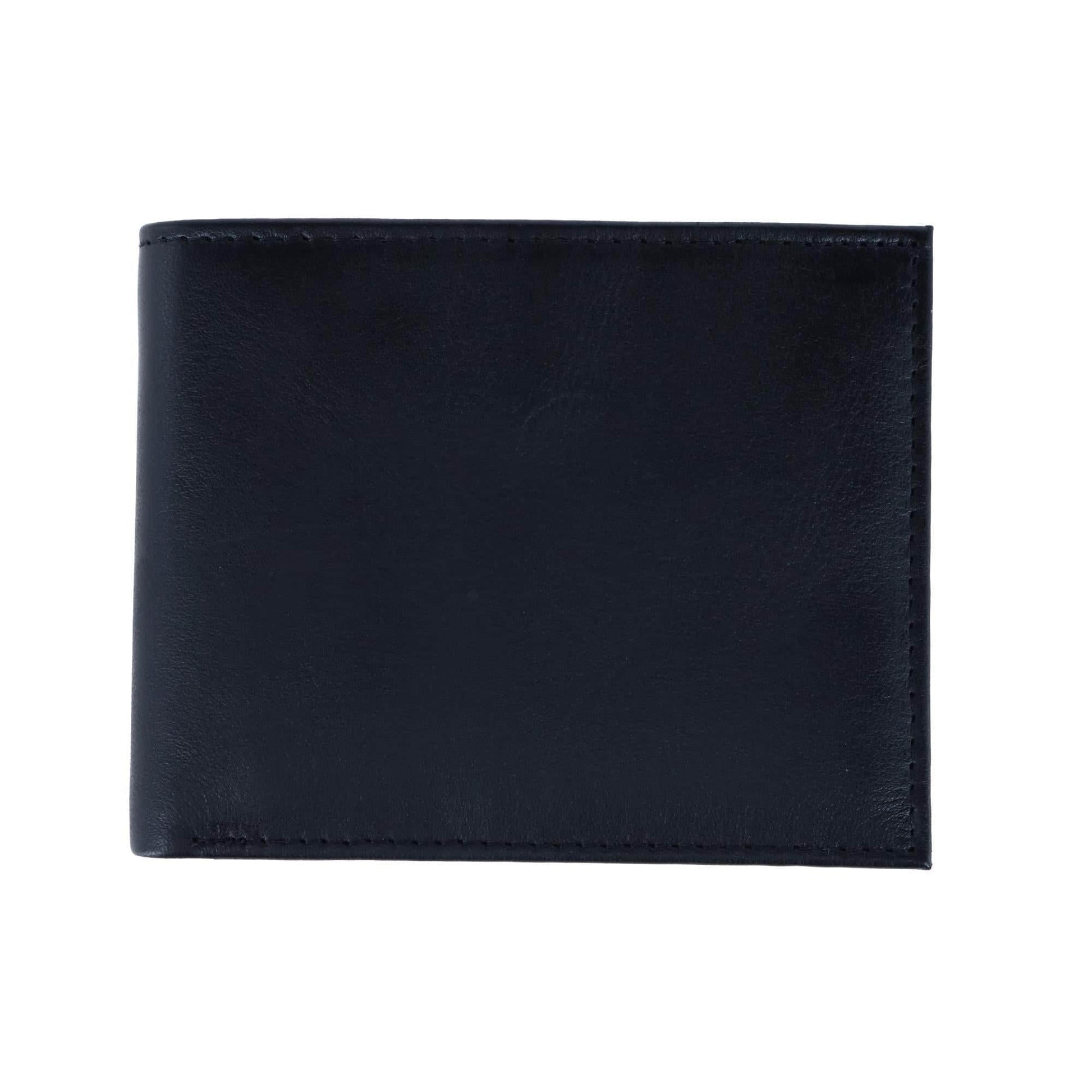 Orion Leather 8-Slot Bi-Fold Wallet with Removable ID Card Case - Black