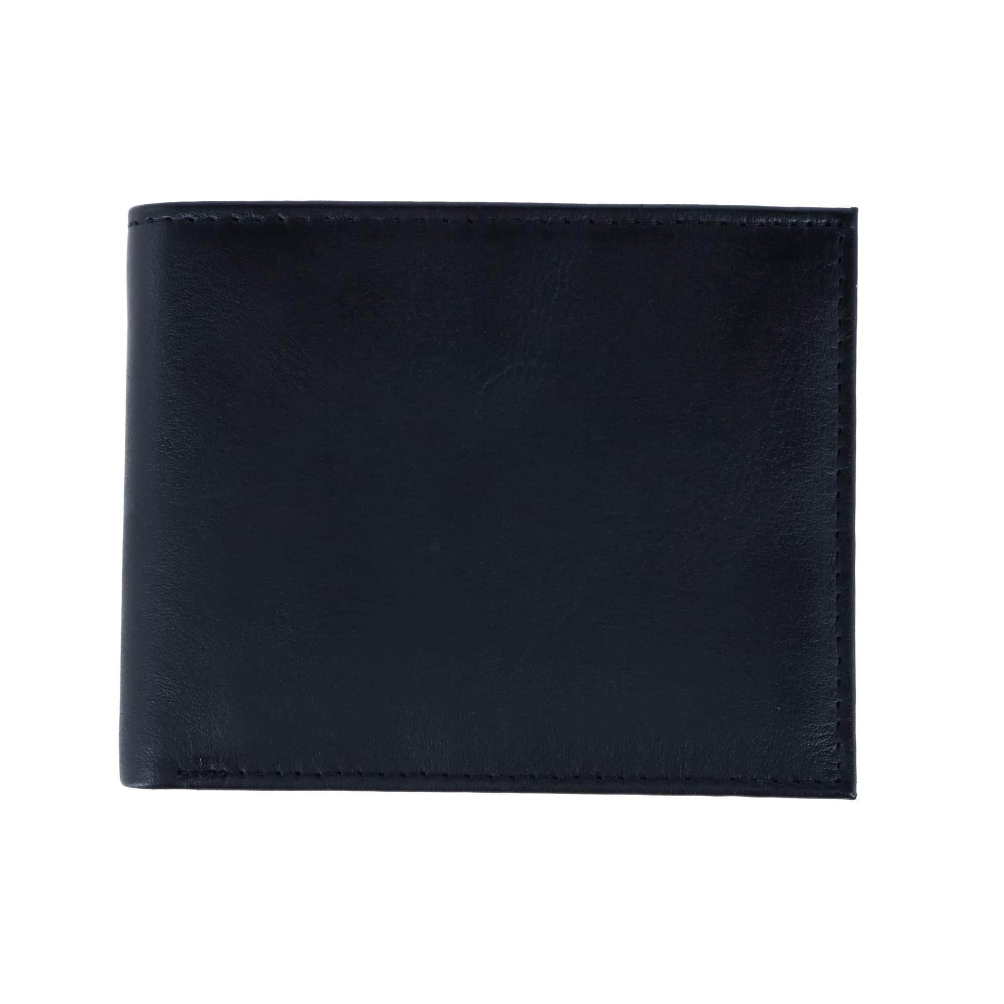 Orion Leather 8-Slot Bi-Fold Wallet with Removable ID Card Case - Black