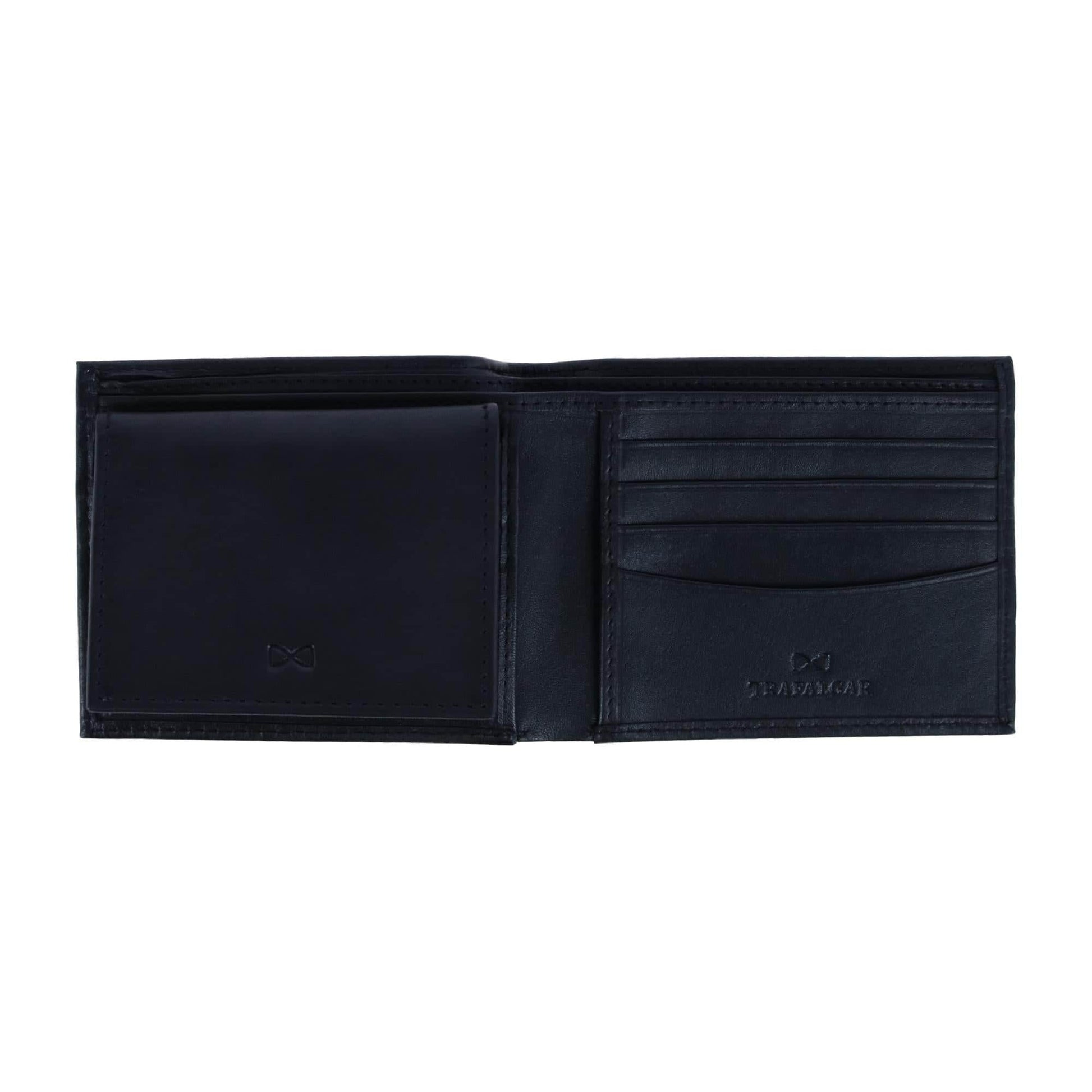 Orion Leather 8-Slot Bi-Fold Wallet with Removable ID Card Case - Black
