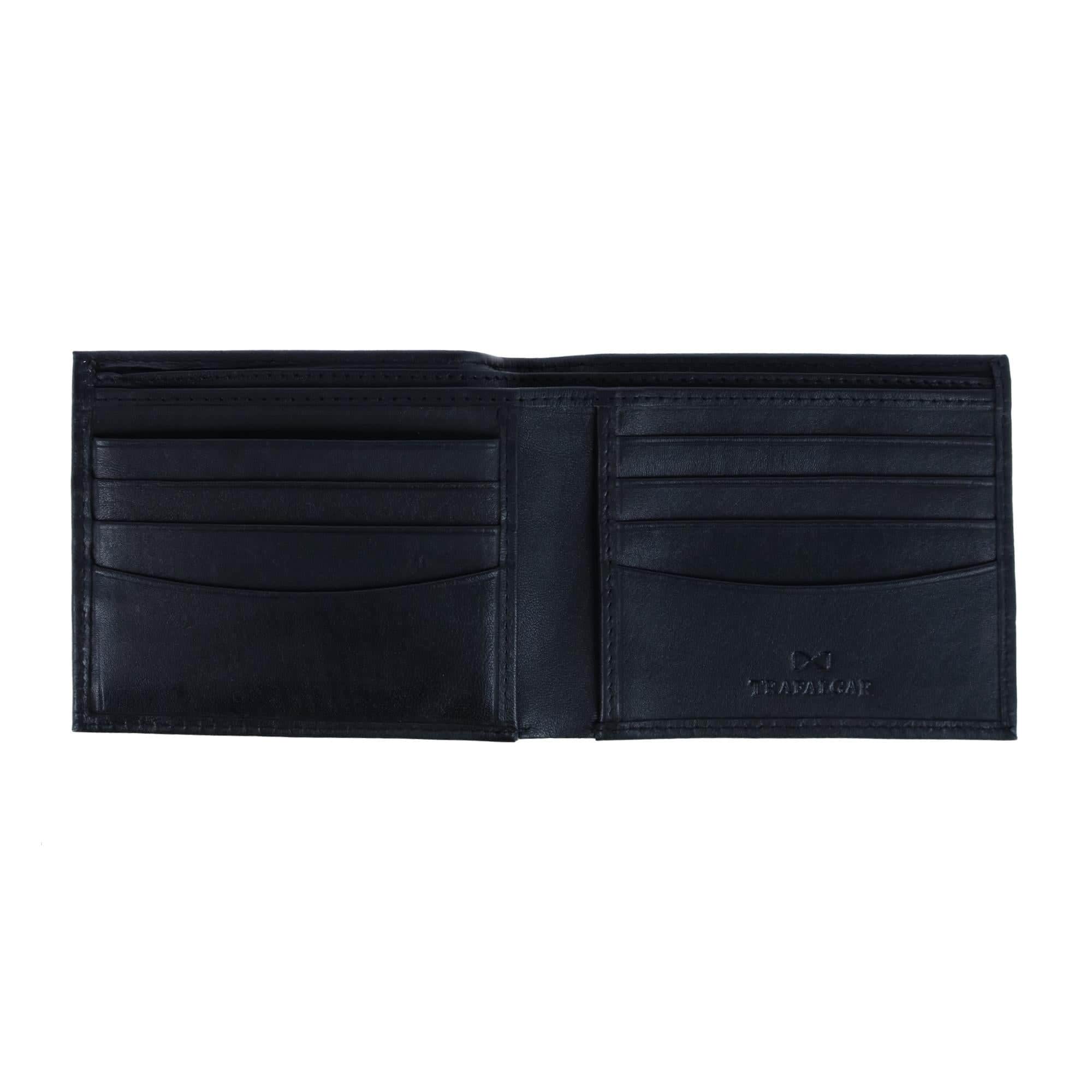 Orion Leather 8-Slot Bi-Fold Wallet with Removable ID Card Case - Black