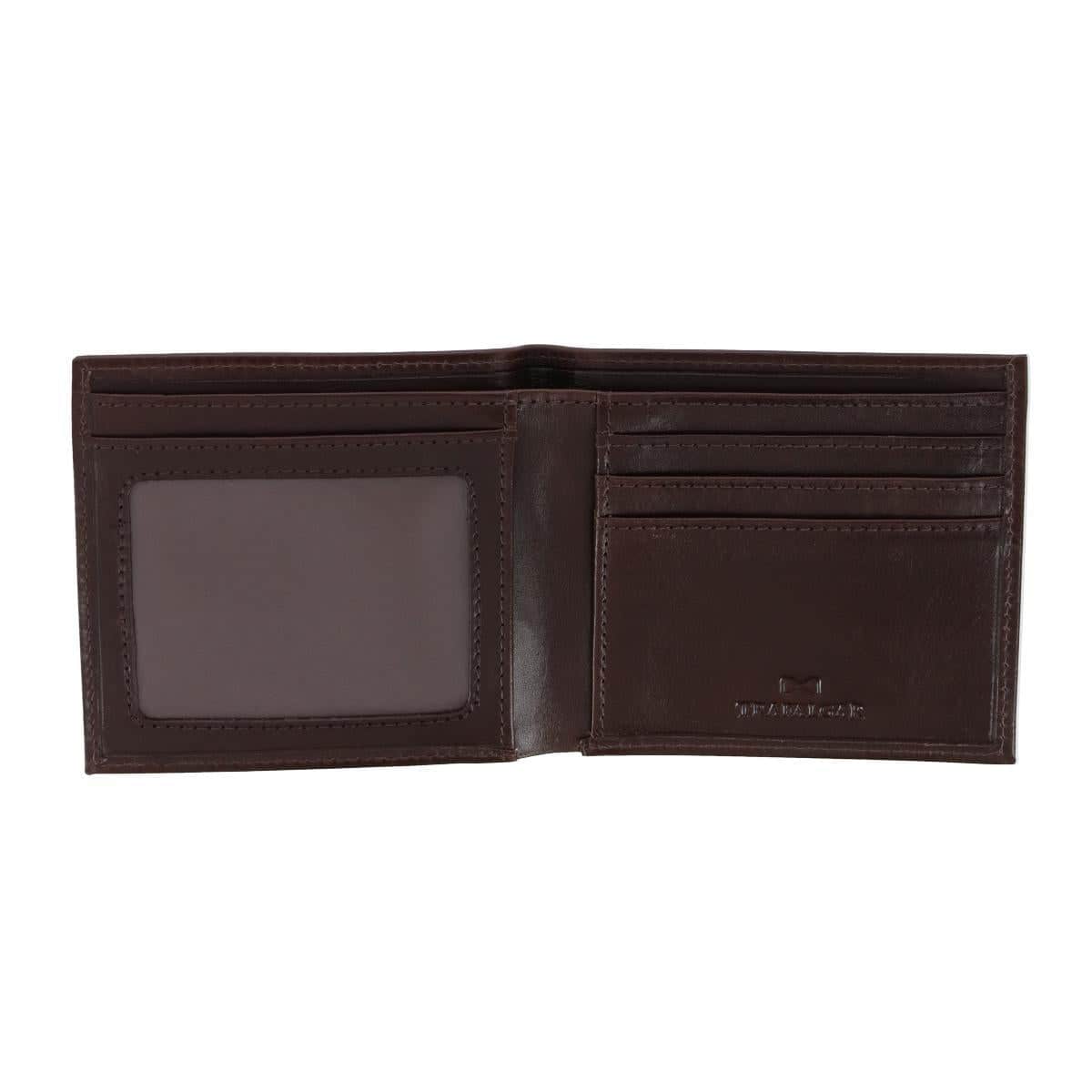 Cabot Cortina Bi-Fold Leather Wallet - Dark Brown