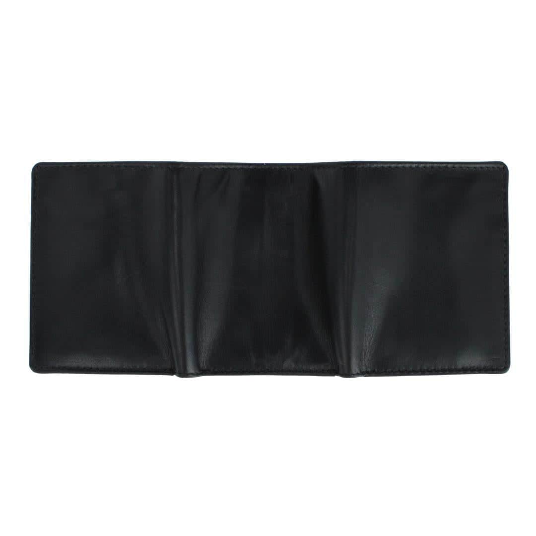 Tennyson Tri-Fold Genuine Leather Wallet with ID Window - Black