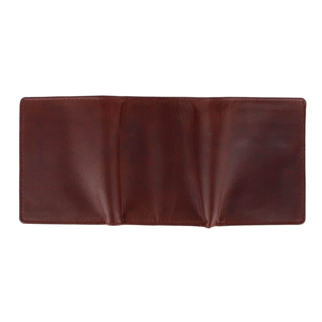 Tennyson Tri-Fold Genuine Leather Wallet with ID Window - Brown