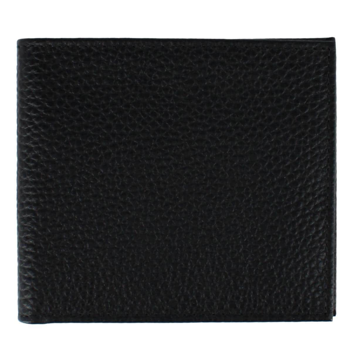 Pierce Pebble Grain Classic Leather Bi-Fold Wallet - Black