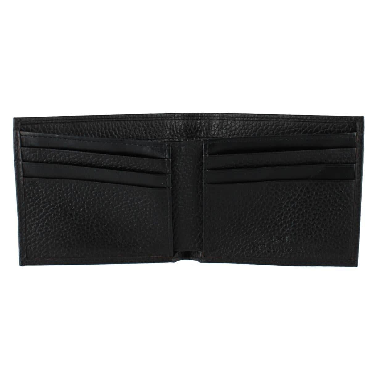 Pierce Pebble Grain Classic Leather Bi-Fold Wallet - Black