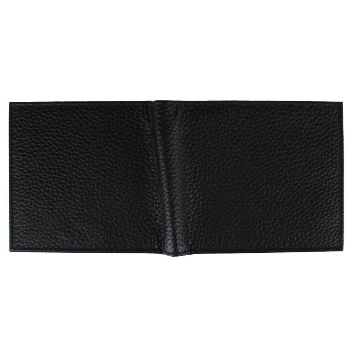 Pierce Pebble Grain Classic Leather Bi-Fold Wallet - Black