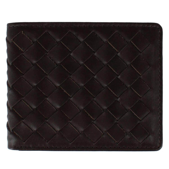 Lazzaro Lattice Weave Leather Bi-Fold Wallet