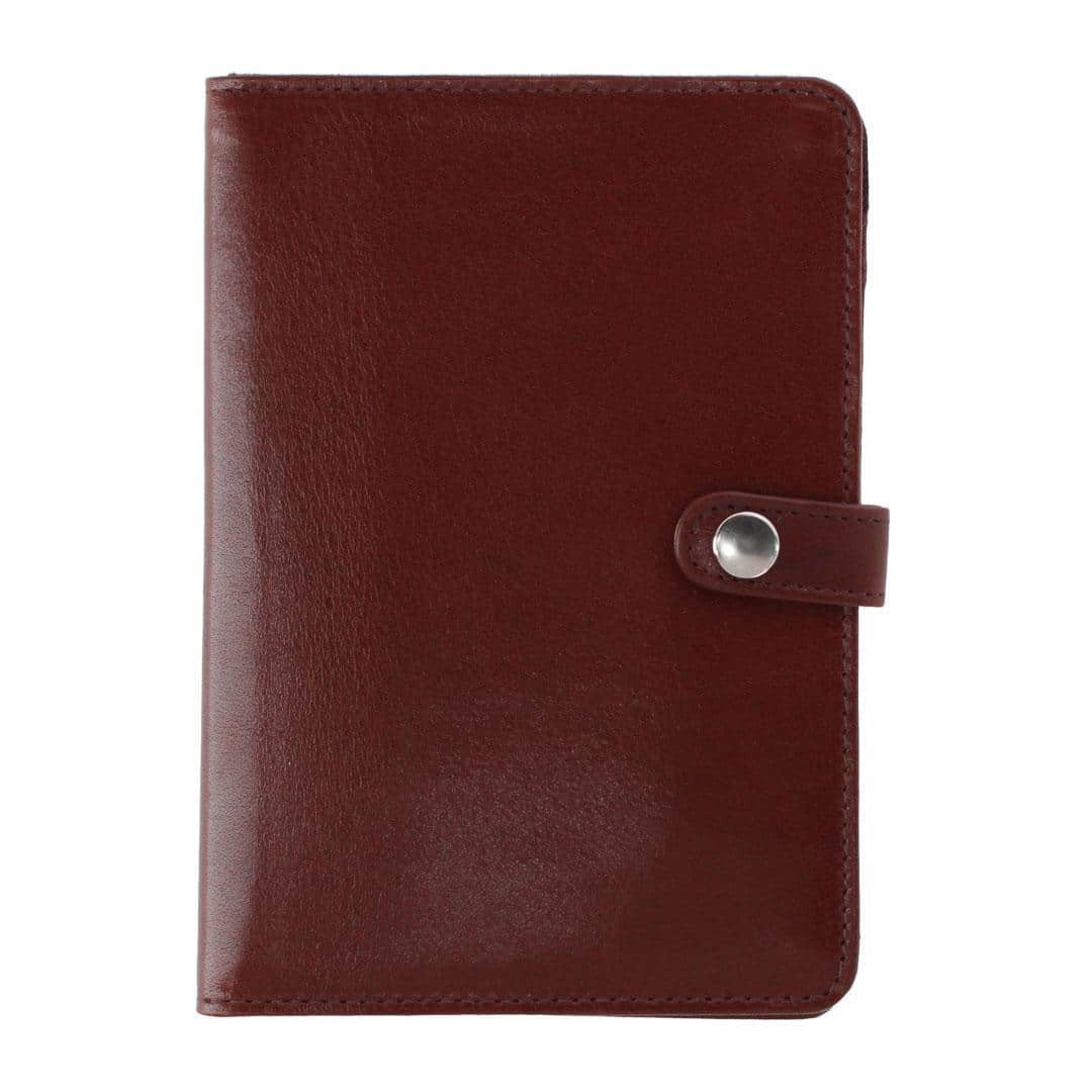Zaiden Italian Cortina Leather Snap Closure Passport Wallet - Honey Maple