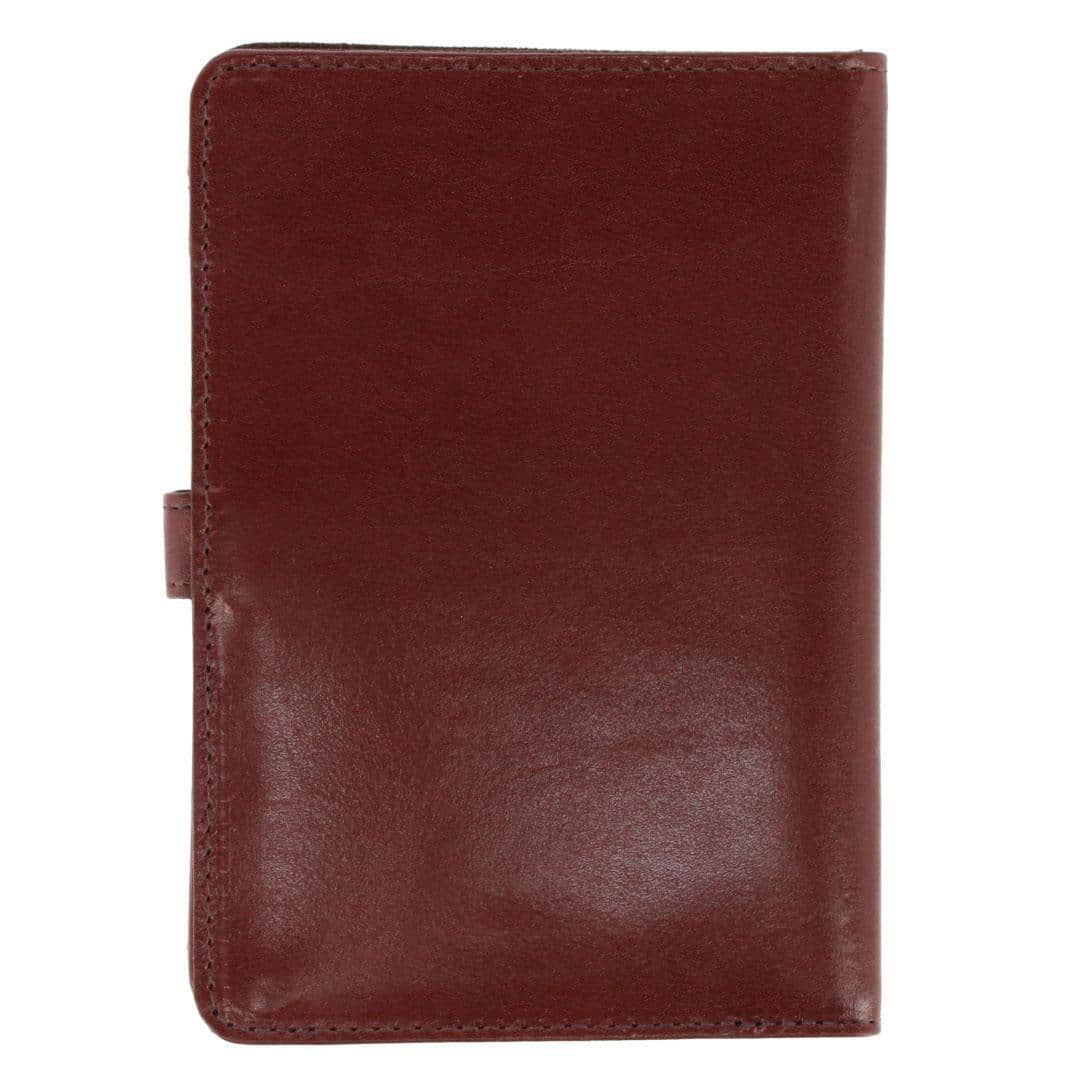 Zaiden Italian Cortina Leather Snap Closure Passport Wallet - Honey Maple