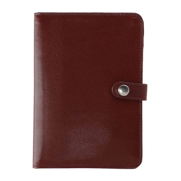 Zaiden Italian Cortina Leather Snap Closure Passport Wallet