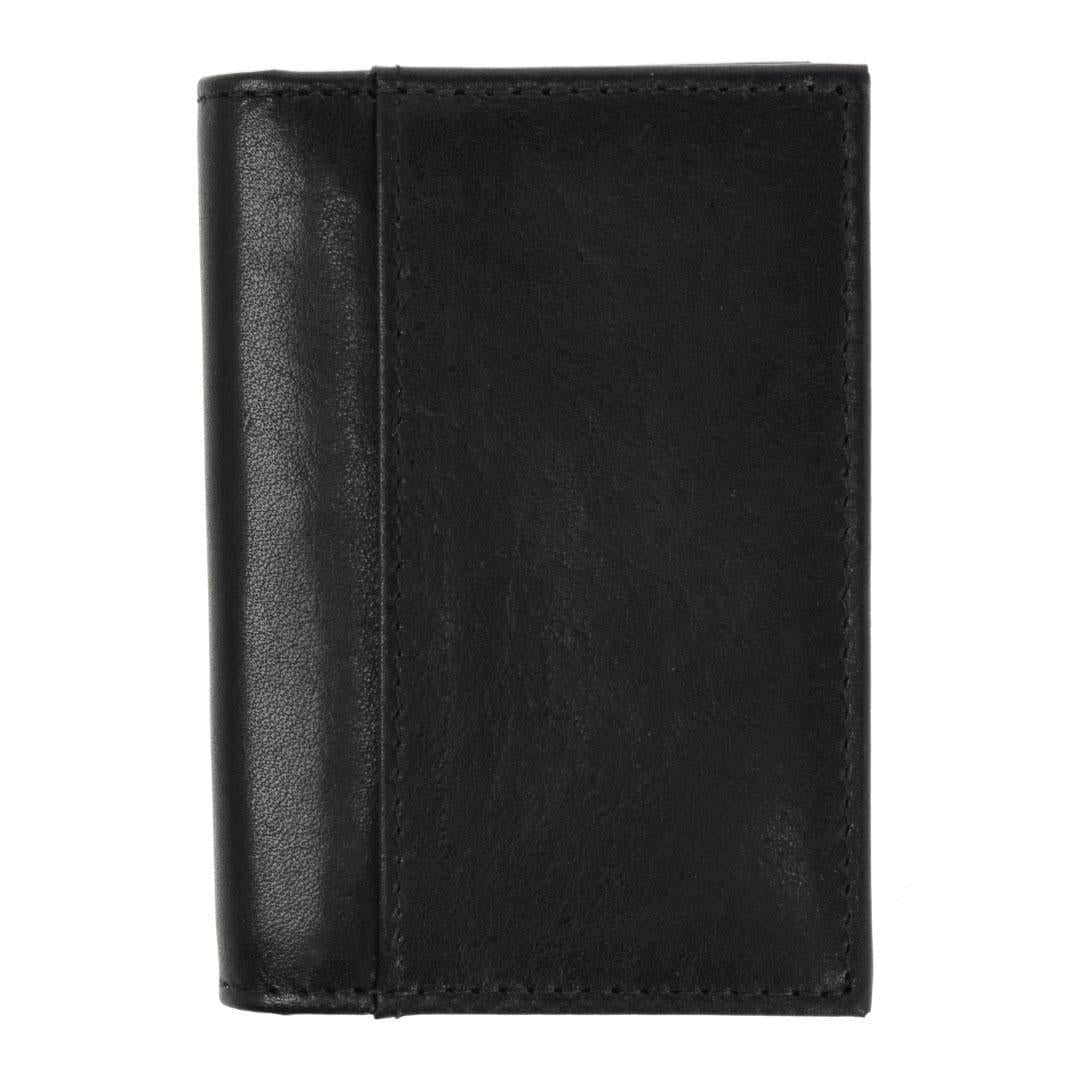 Tennyson Bi-Fold ID Window Leather Card Case - Black