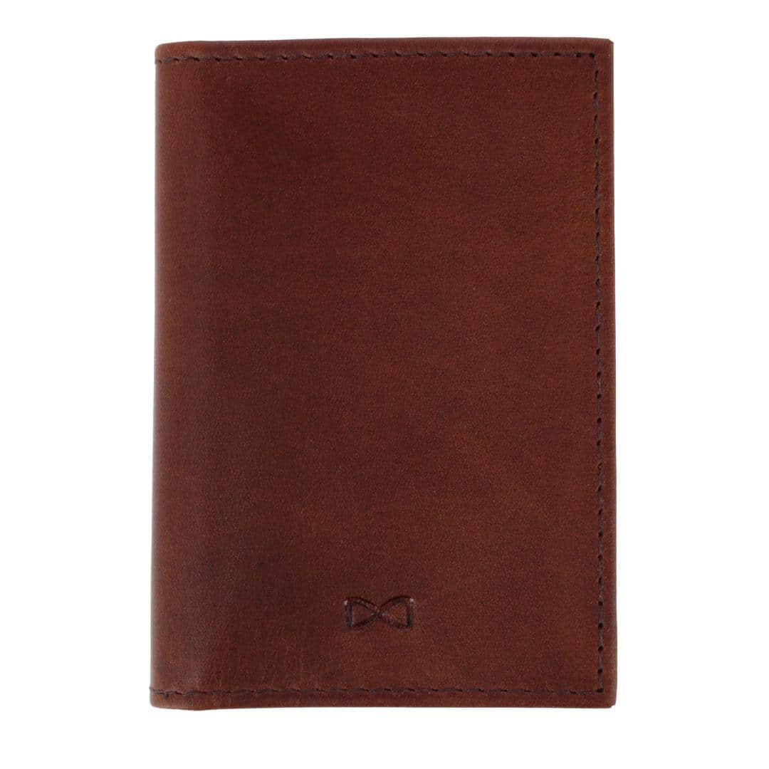 Tennyson Bi-Fold ID Window Leather Card Case - Brown