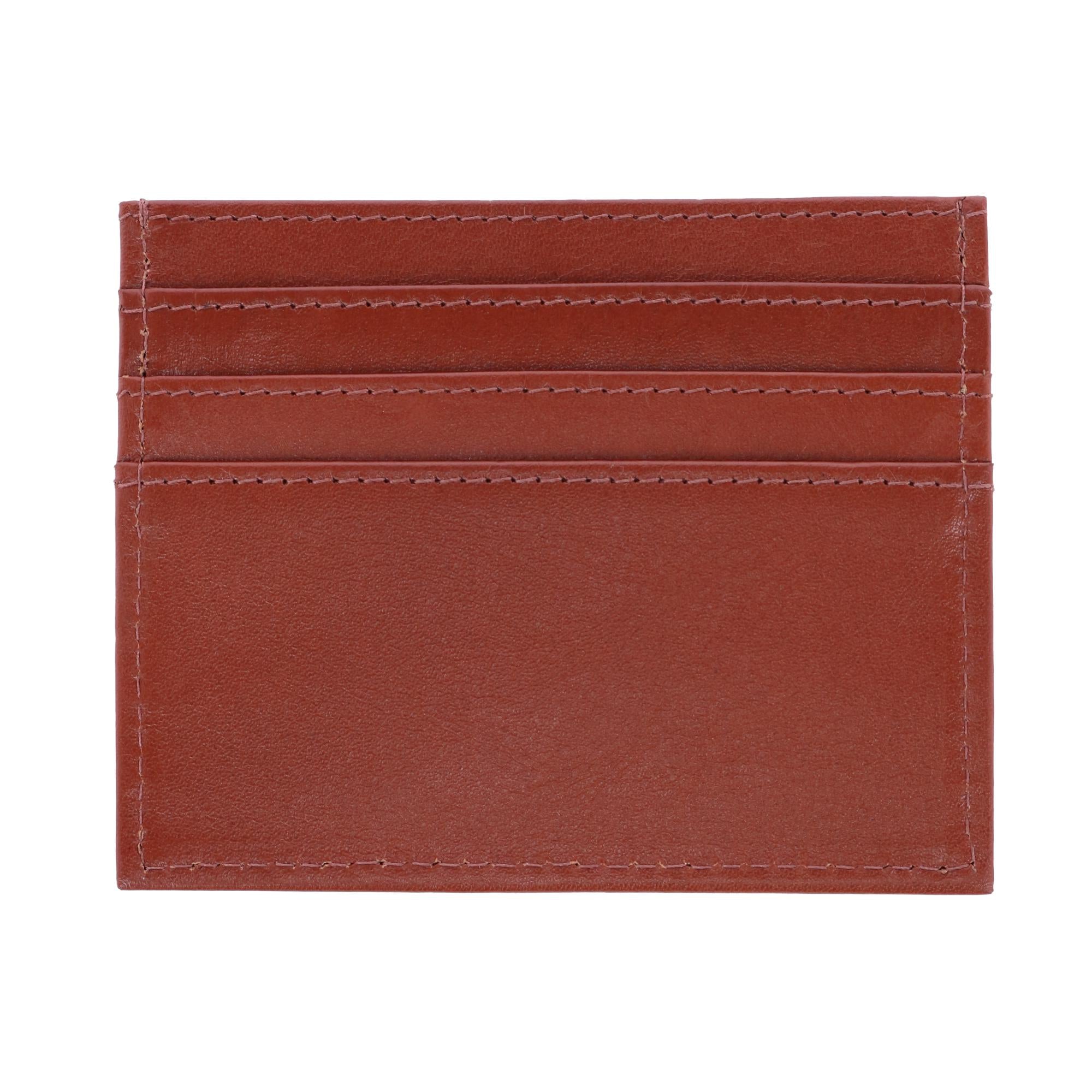 Sergio Genuine Leather Card Case - Tan
