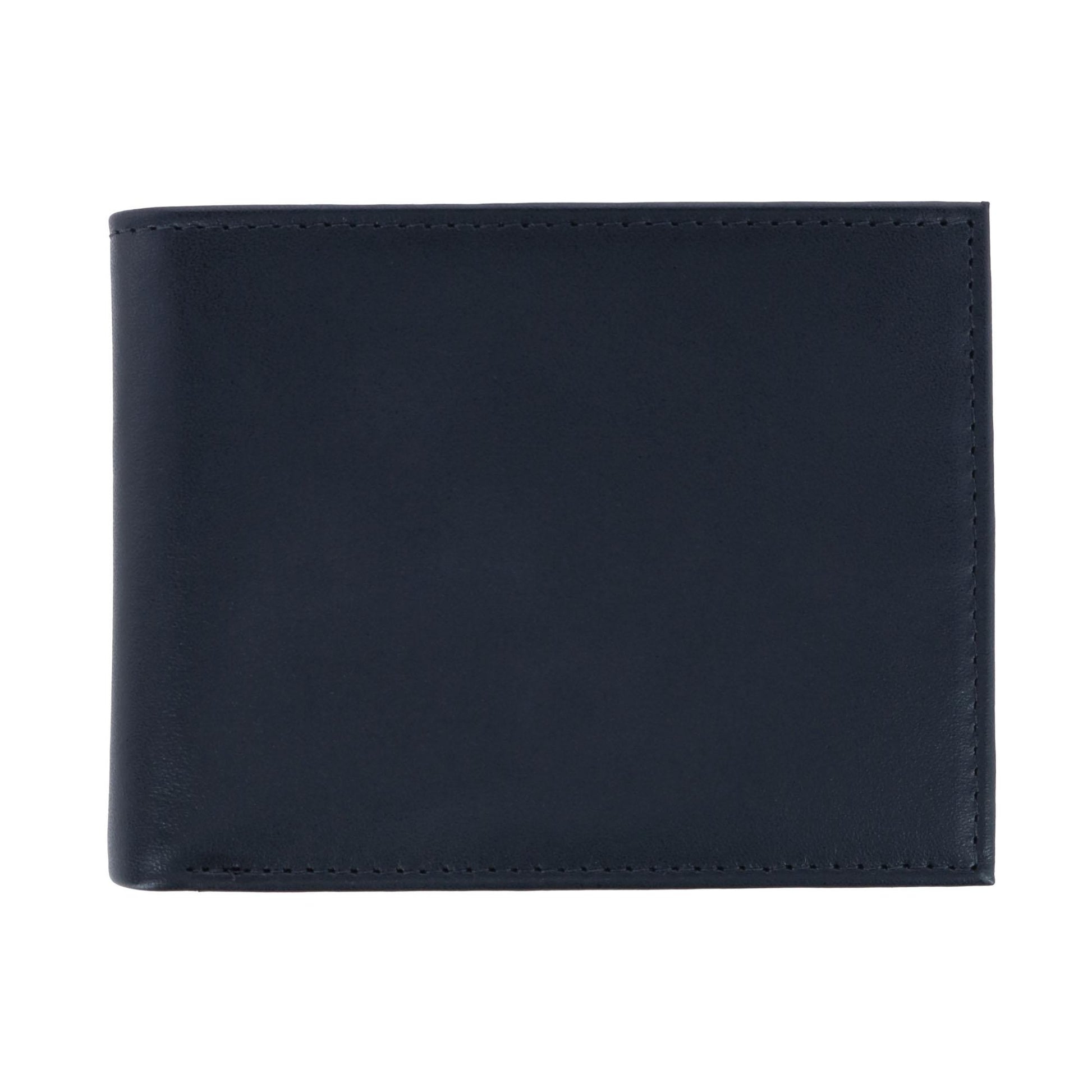 Sergio Genuine Leather RFID Bi-Fold Passcase Wallet - Black