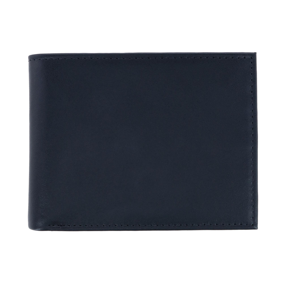 Sergio Genuine Leather RFID Bi-Fold Passcase Wallet - Black