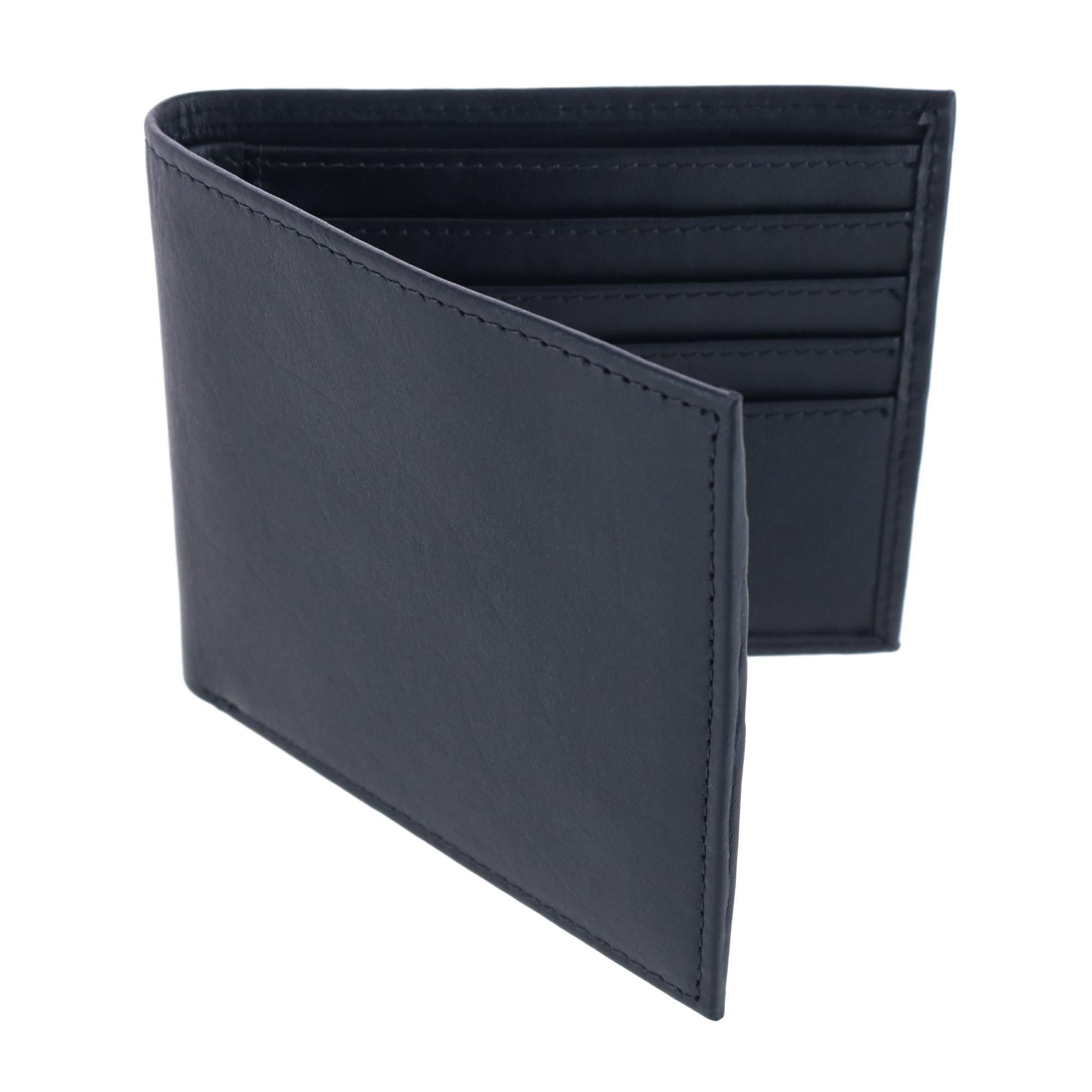 Sergio Genuine Leather 8-Slot Bi-Fold RFID Wallet - Black