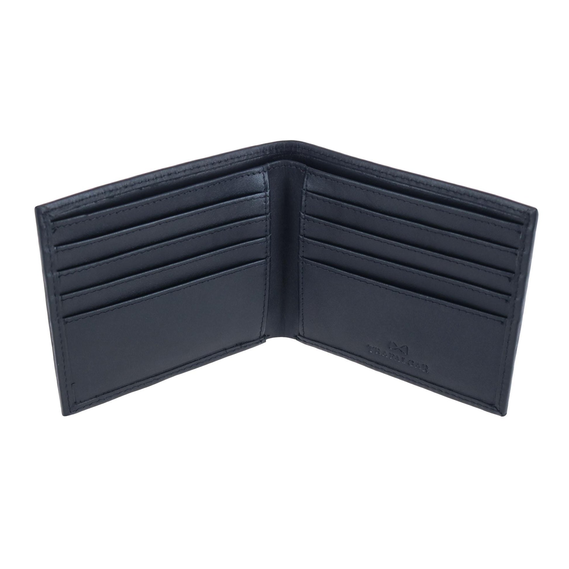 Sergio Genuine Leather 8-Slot Bi-Fold RFID Wallet - Black