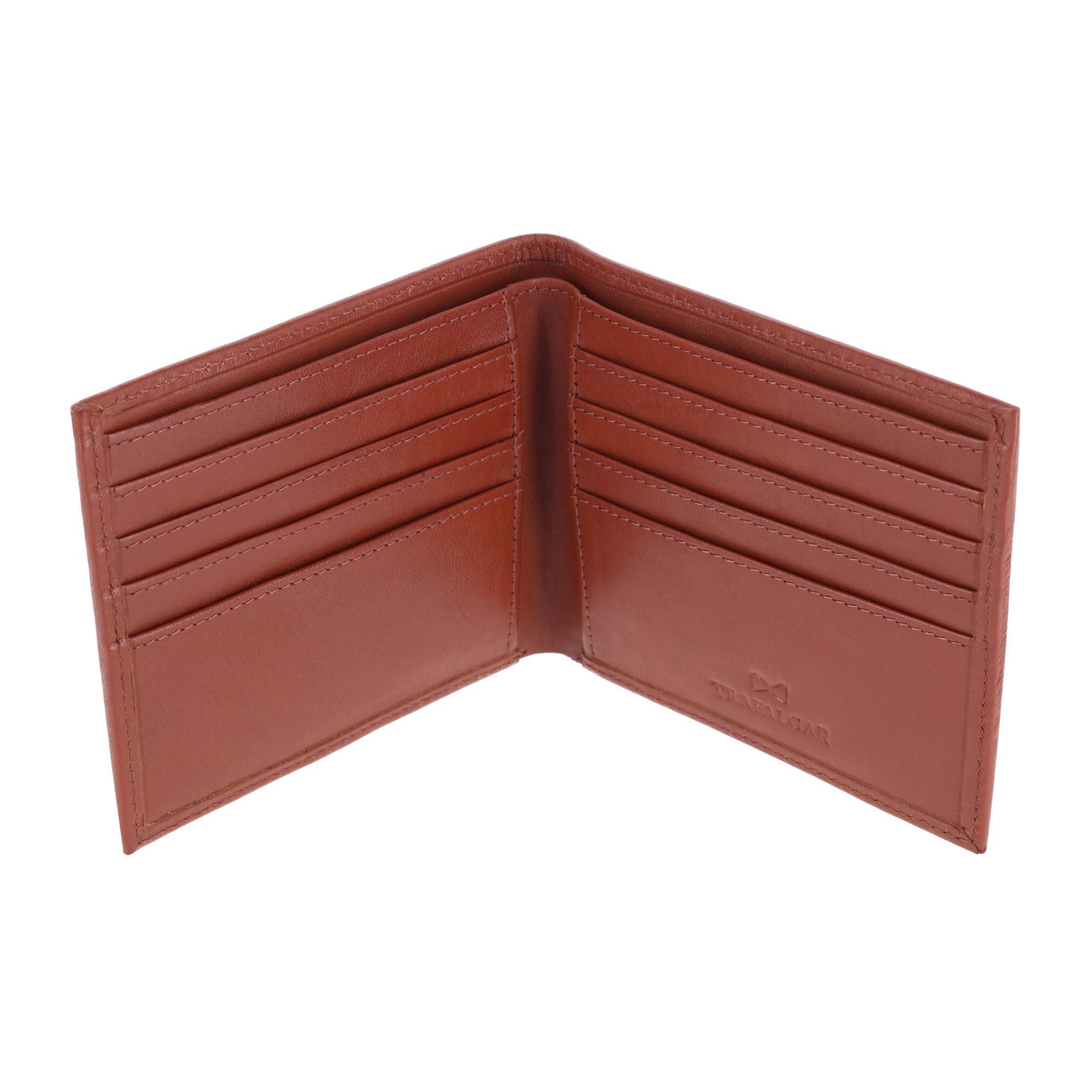 Sergio Genuine Leather 8-Slot Bi-Fold RFID Wallet - Tan