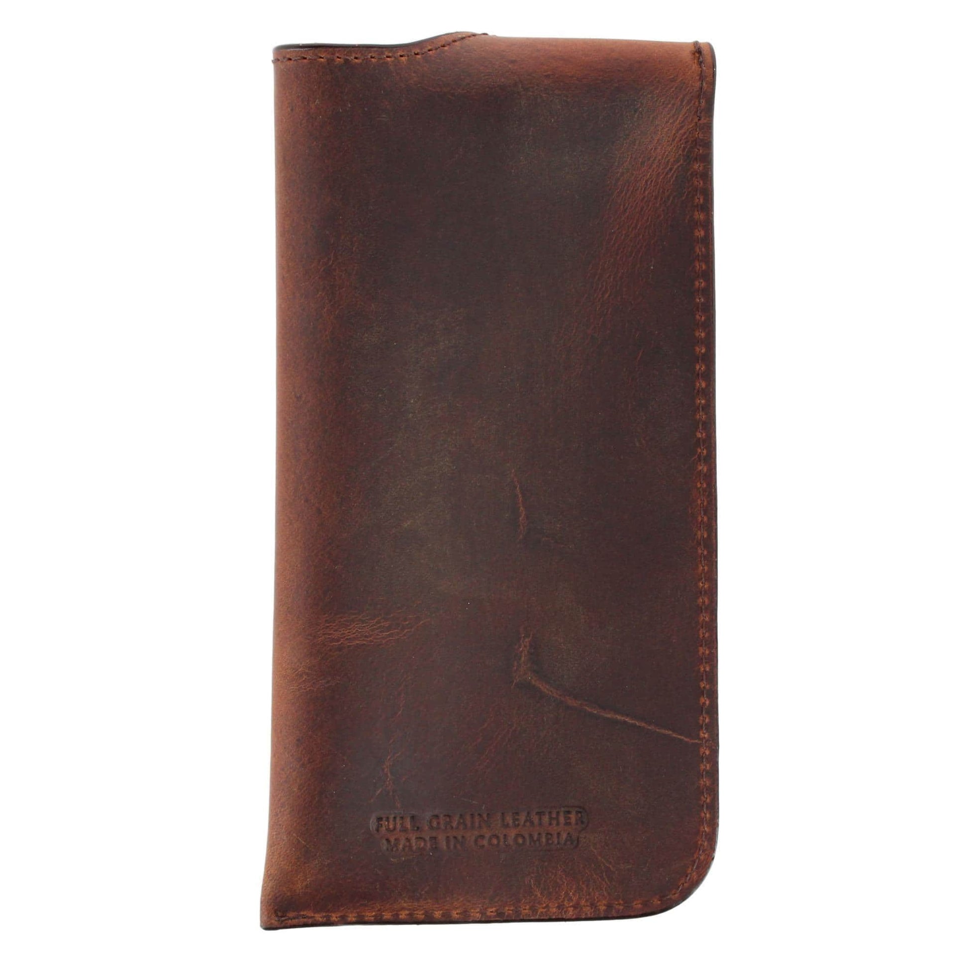 Doyle Crazy Horse Leather Snap Closure Glass Case - Tan