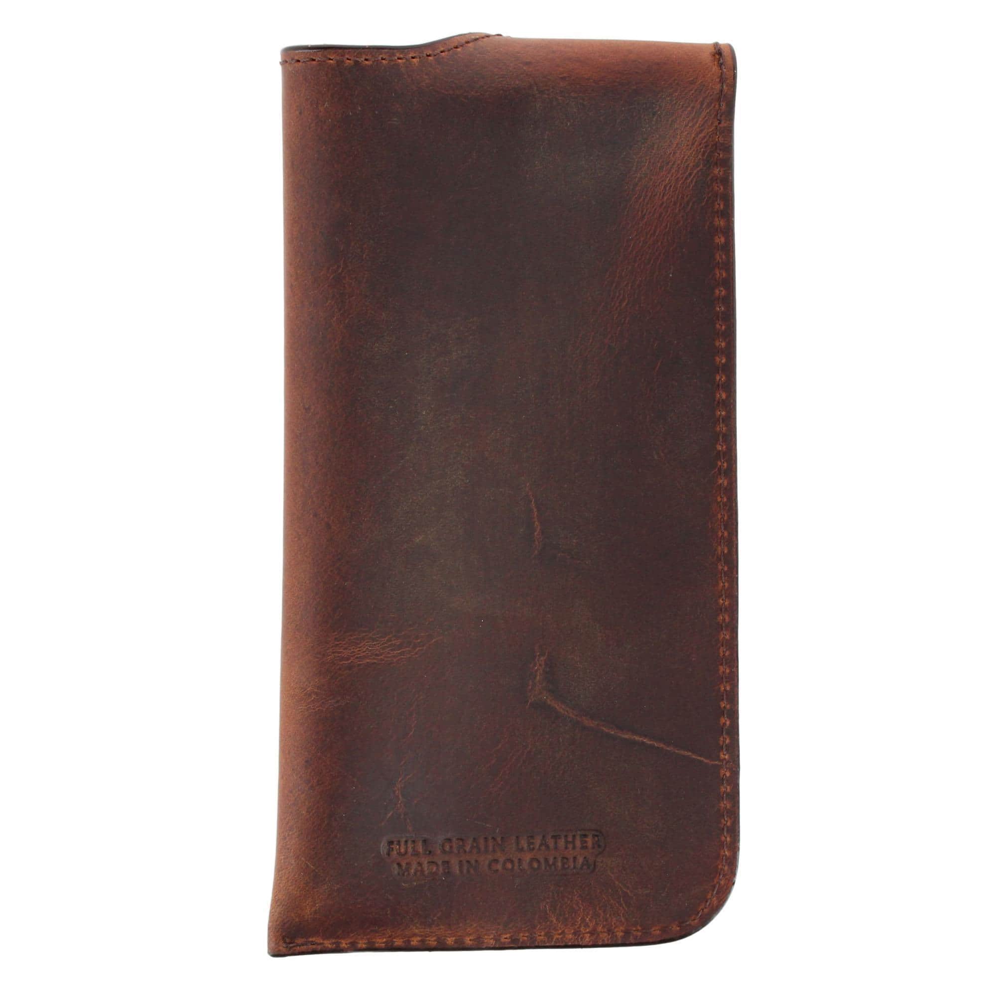Doyle Crazy Horse Leather Snap Closure Glass Case - Tan