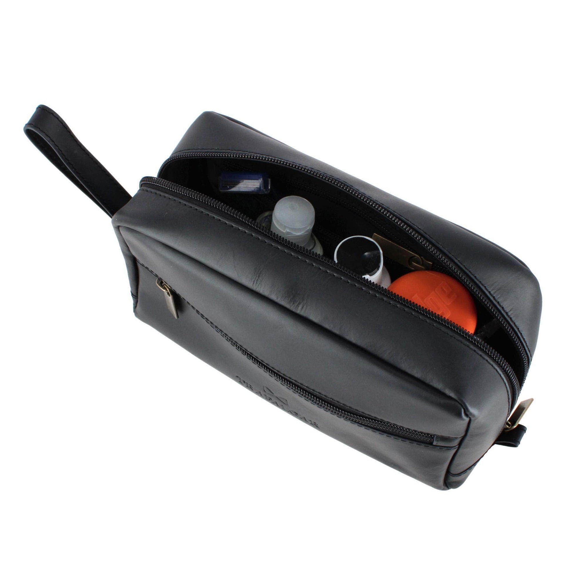 Henson Genuine Leather Travel & Personal Item Bag - Black