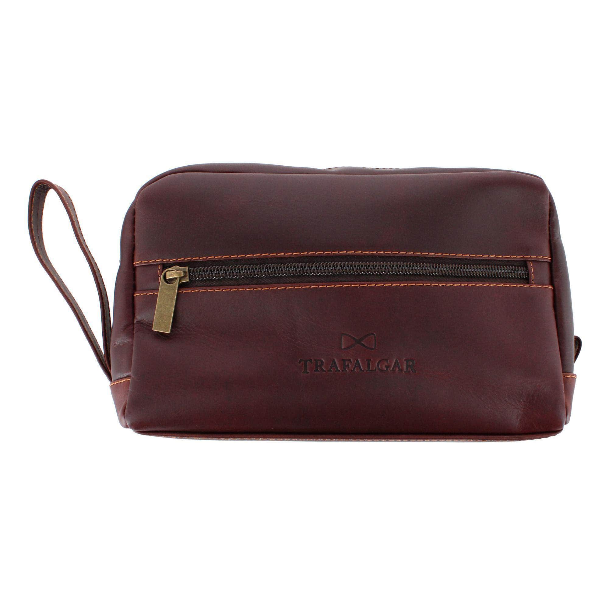 Henson Genuine Leather Travel & Personal Item Bag - Brown