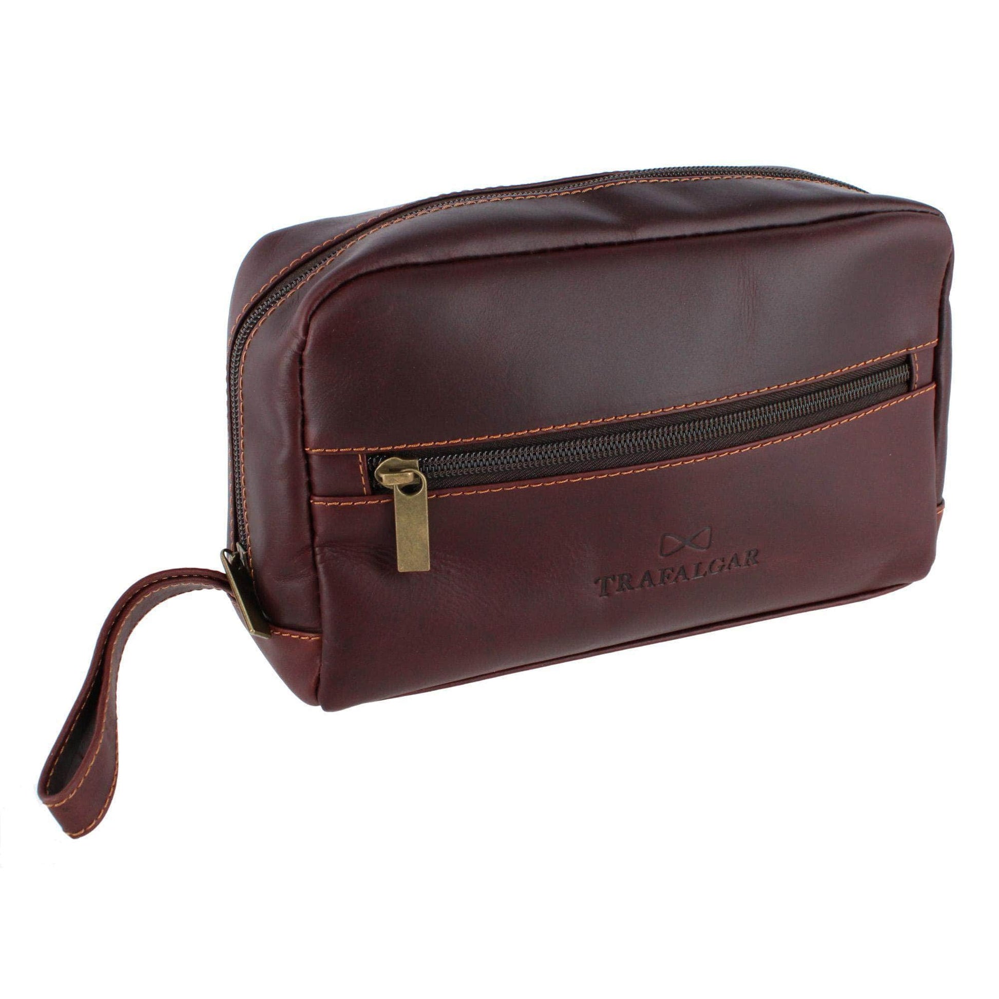 Henson Genuine Leather Travel & Personal Item Bag - Brown