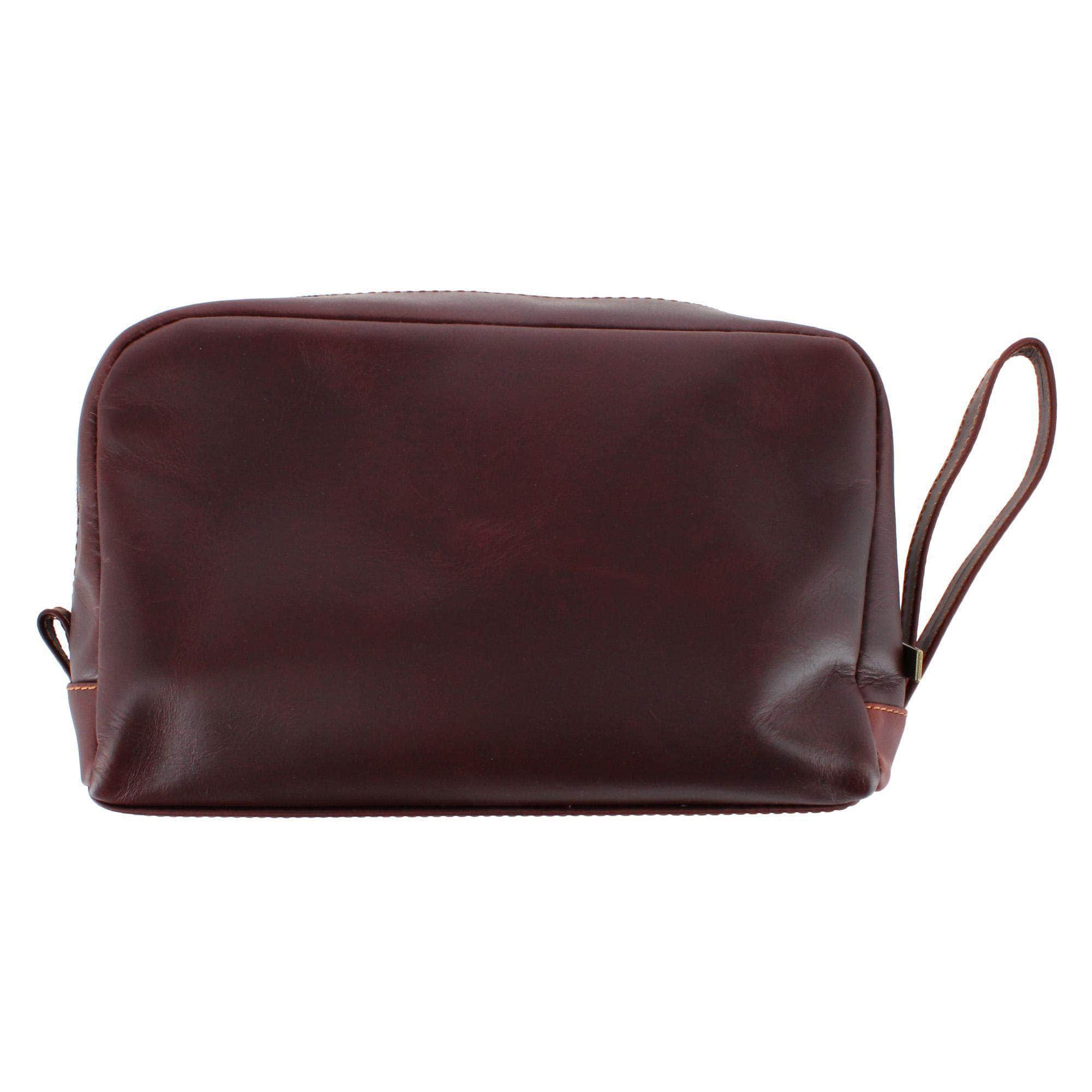 Henson Genuine Leather Travel & Personal Item Bag - Brown