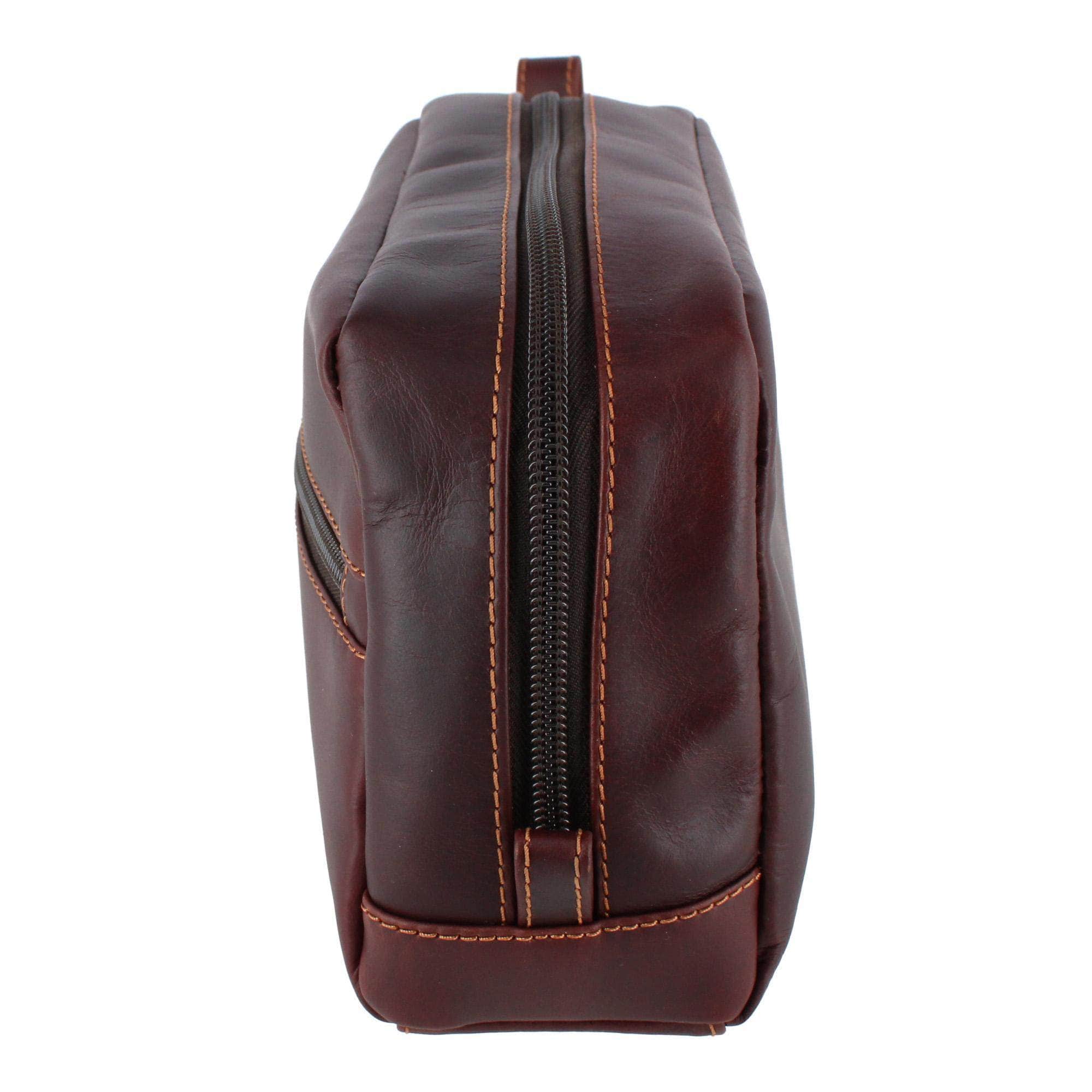Henson Genuine Leather Travel & Personal Item Bag - Brown
