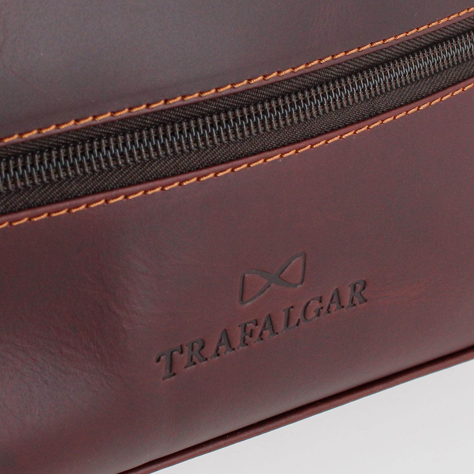 Henson Genuine Leather Travel & Personal Item Bag - Brown