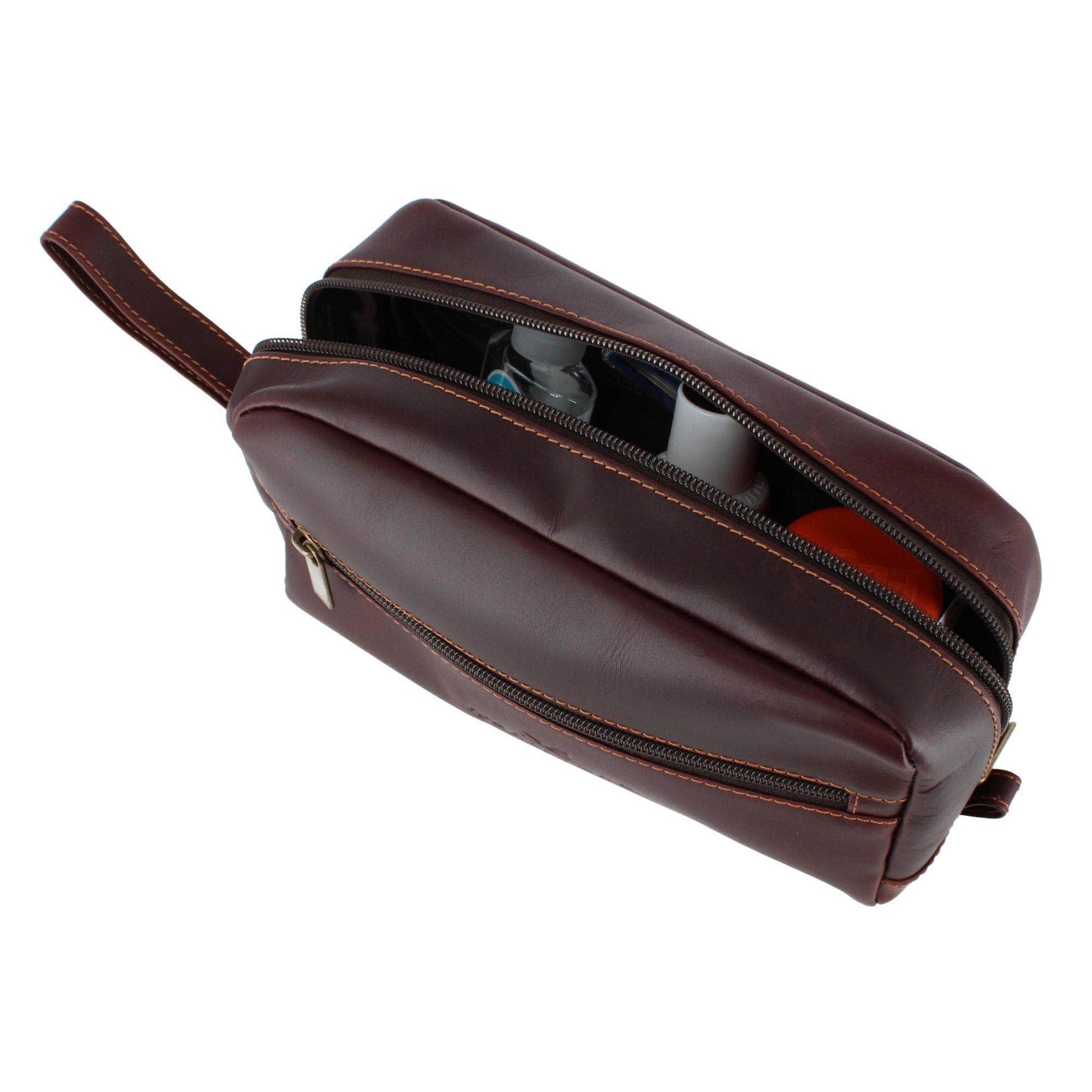 Henson Genuine Leather Travel & Personal Item Bag - Brown