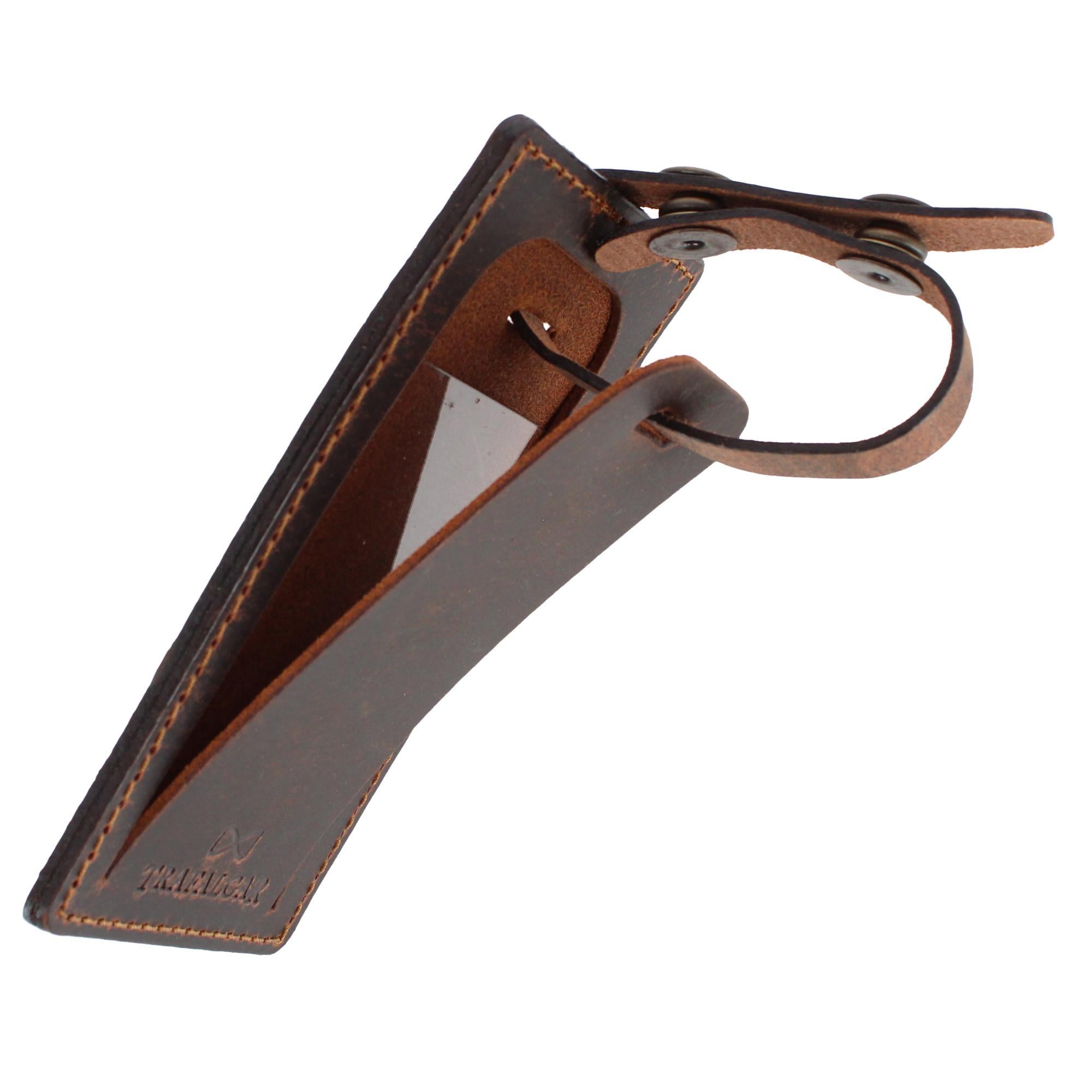 Bly Genuine Oil Tanned Leather Luggage Tag - Brown