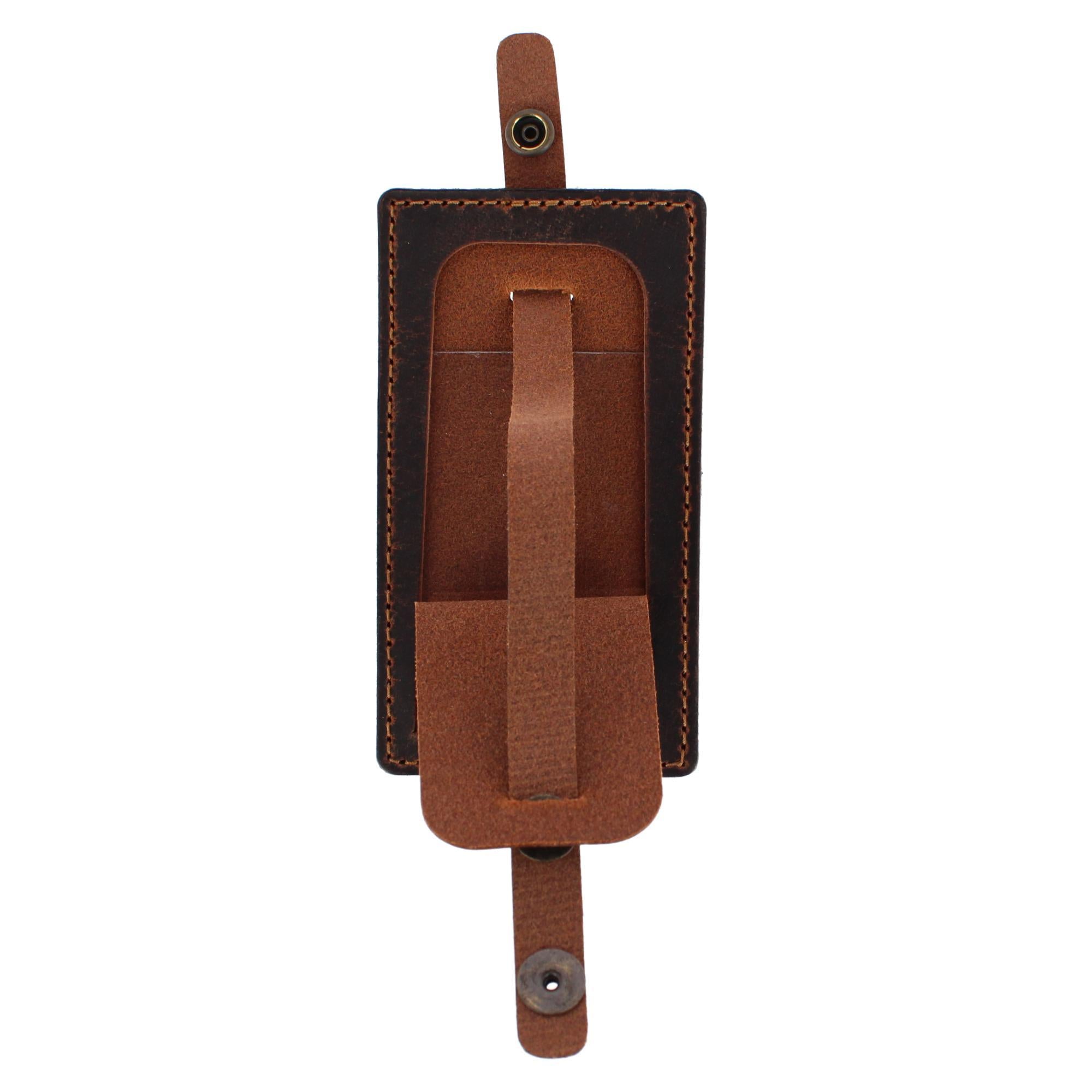 Bly Genuine Oil Tanned Leather Luggage Tag - Brown
