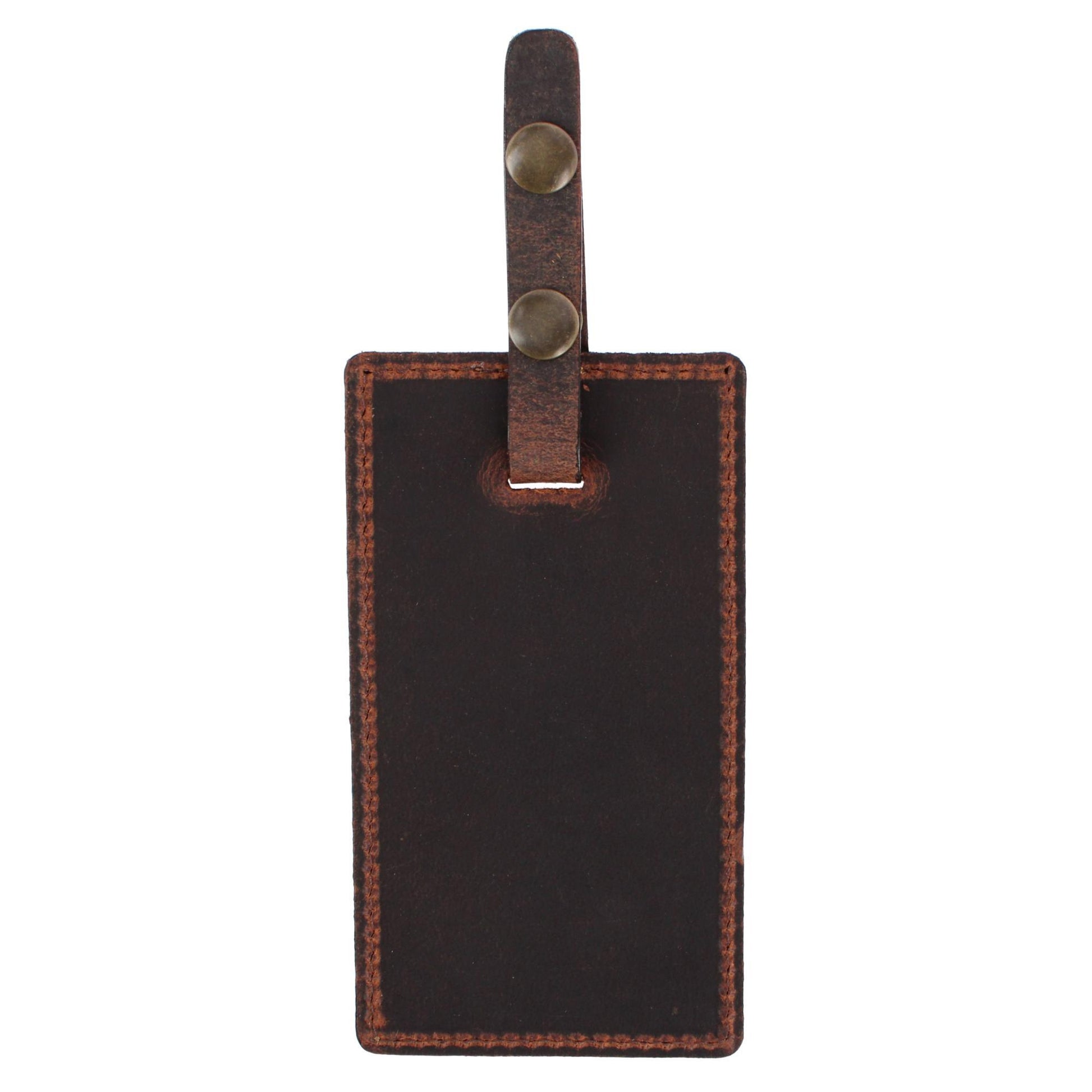 Bly Genuine Oil Tanned Leather Luggage Tag - Brown