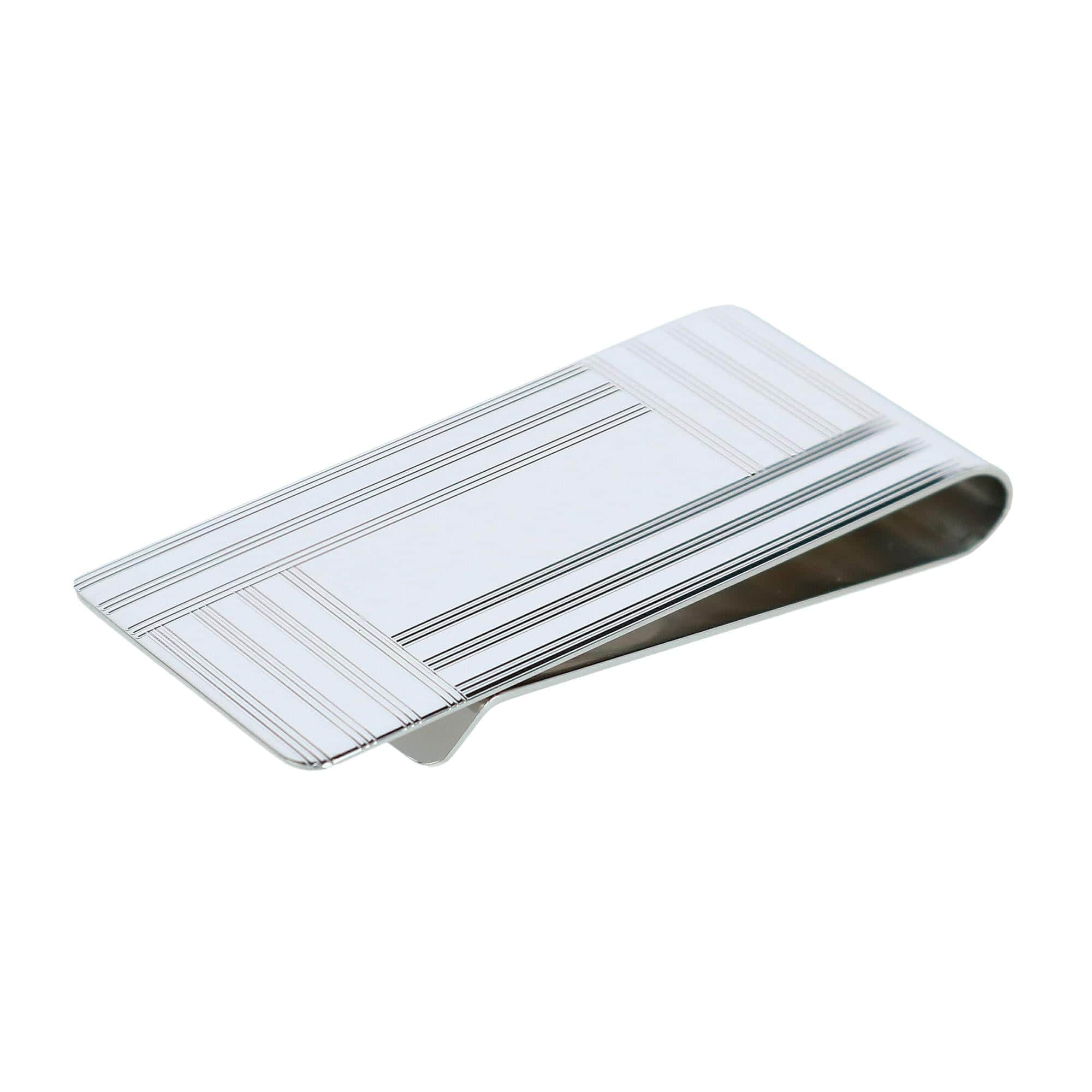 25mm Sterling Silver Engine Turned Money Clip - Sterling Silver
