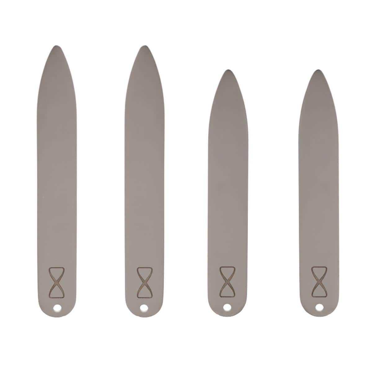 Sutton Stainless Steel Collar Stays (2 Pairs) - Silver