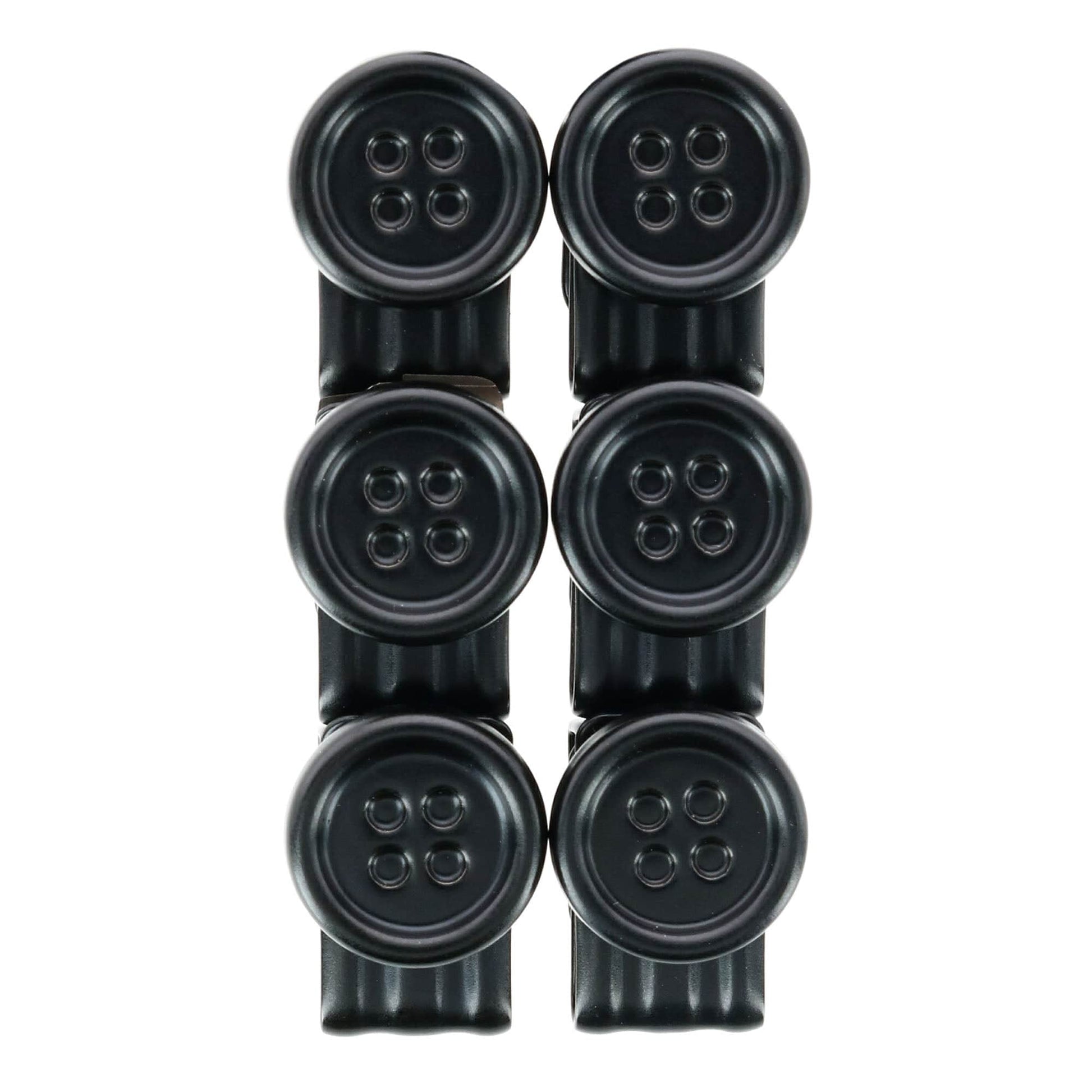 No Sew Moveable Button End Brace Clips (Set of 6) - Black
