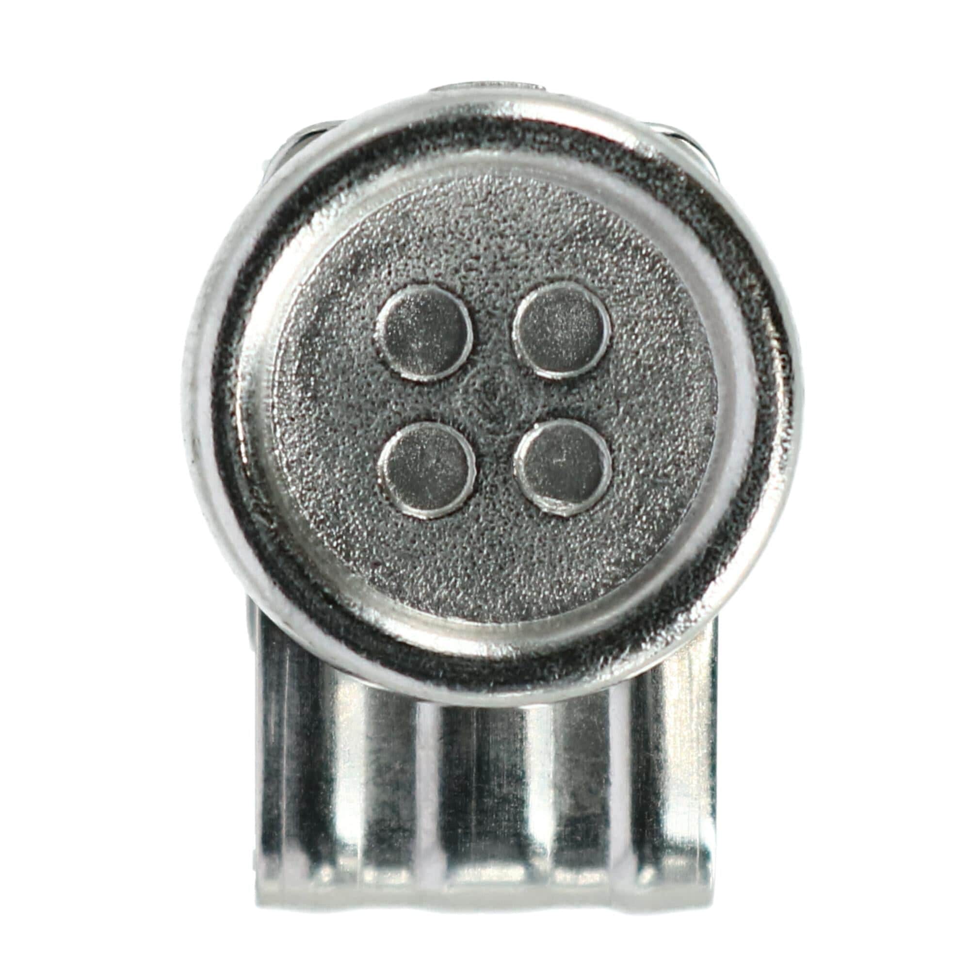 No Sew Moveable Button End Brace Clips (Set of 6) - Brushed Silver