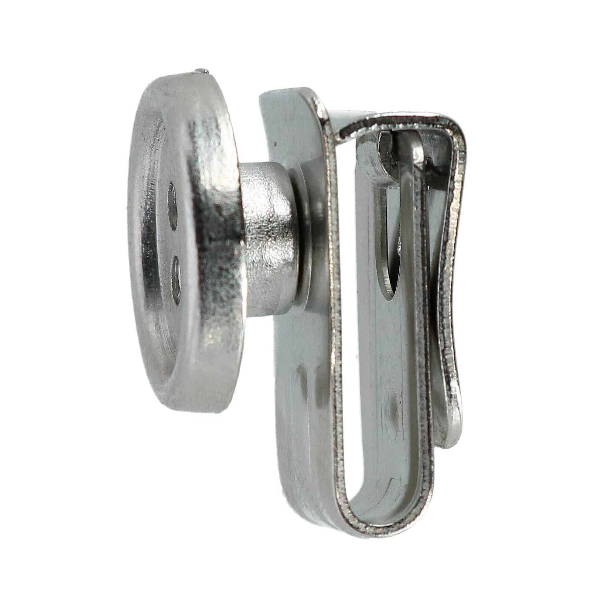 No Sew Moveable Button End Brace Clips (Set of 6) - Brushed Silver