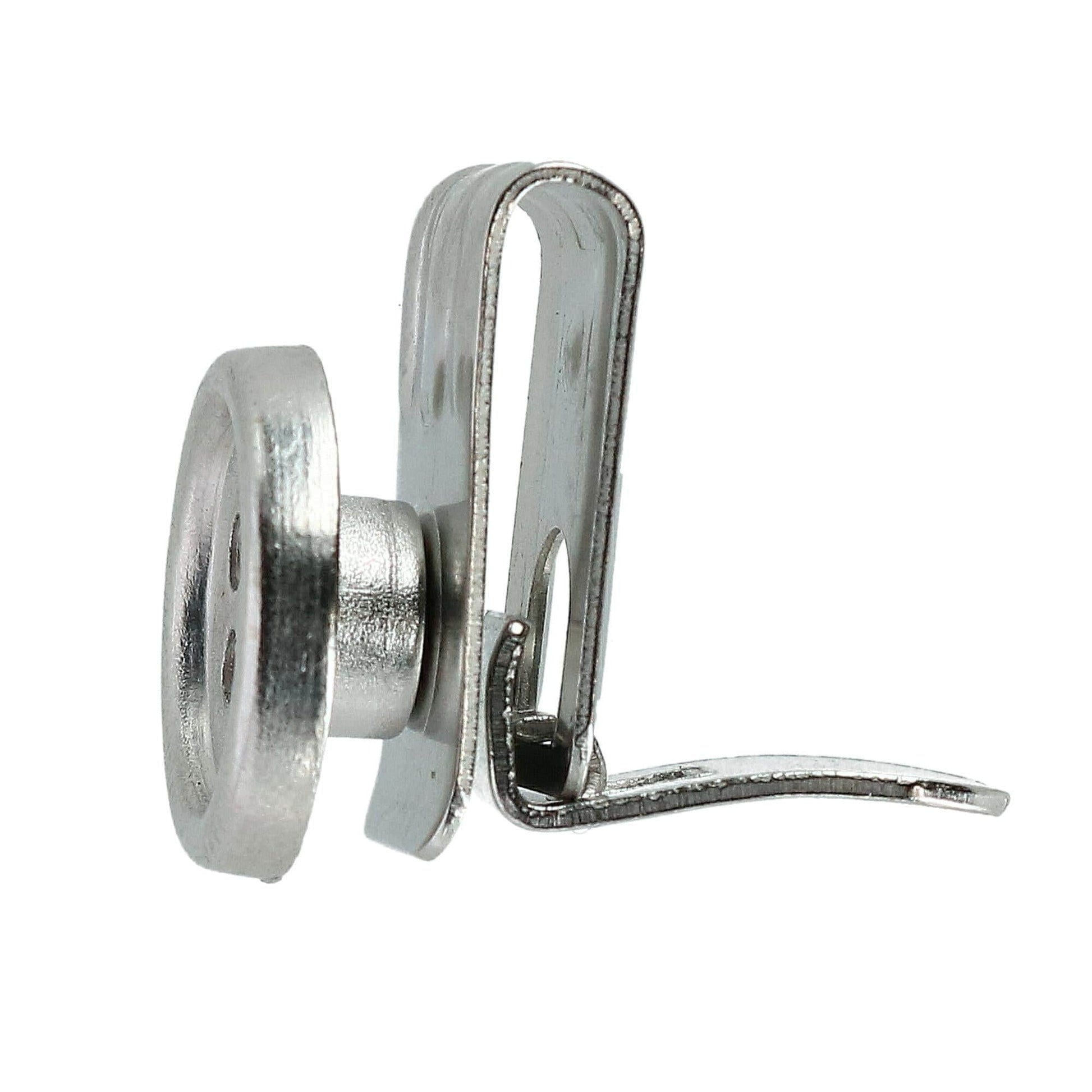 No Sew Moveable Button End Brace Clips (Set of 6) - Brushed Silver
