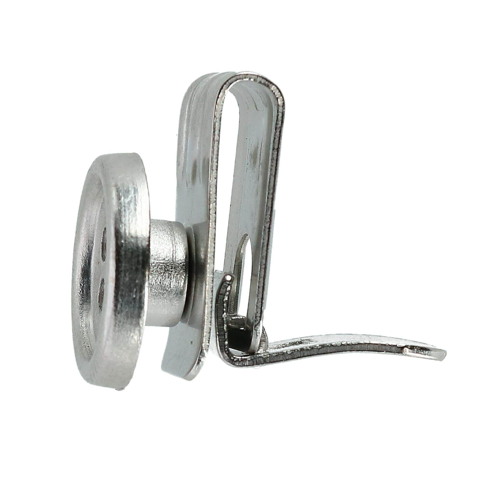 No Sew Moveable Button End Brace Clips (Set of 6) - Brushed Silver