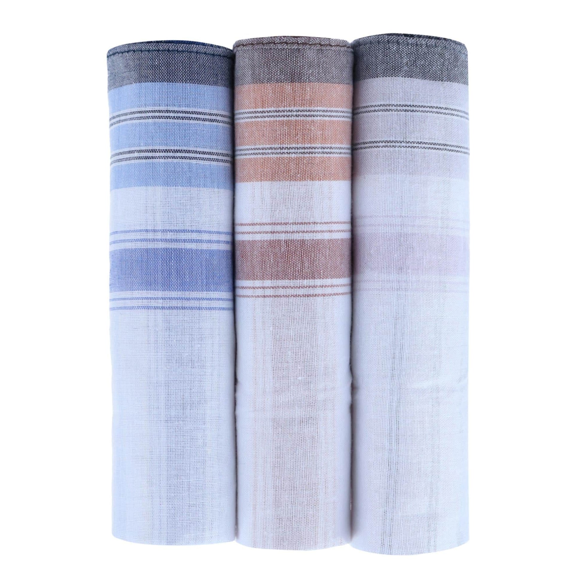 Checked Cotton Handkerchiefs (3 Pack) - Multi