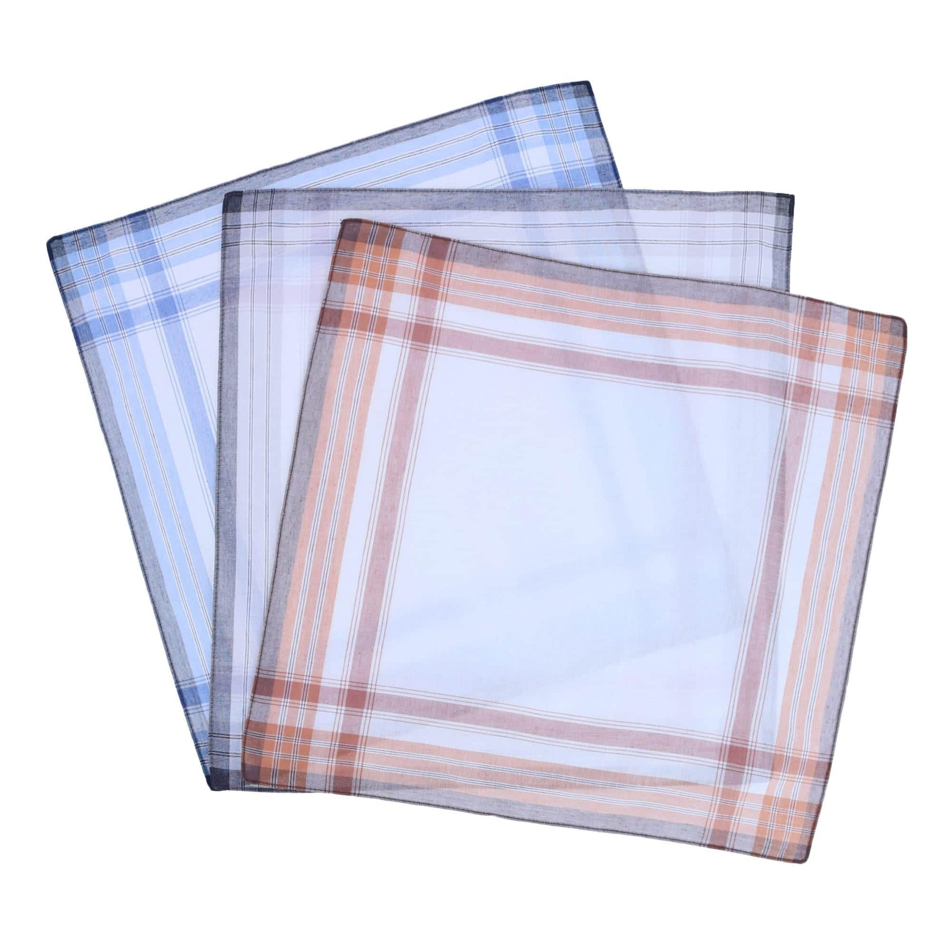 Checked Cotton Handkerchiefs (3 Pack) - Multi