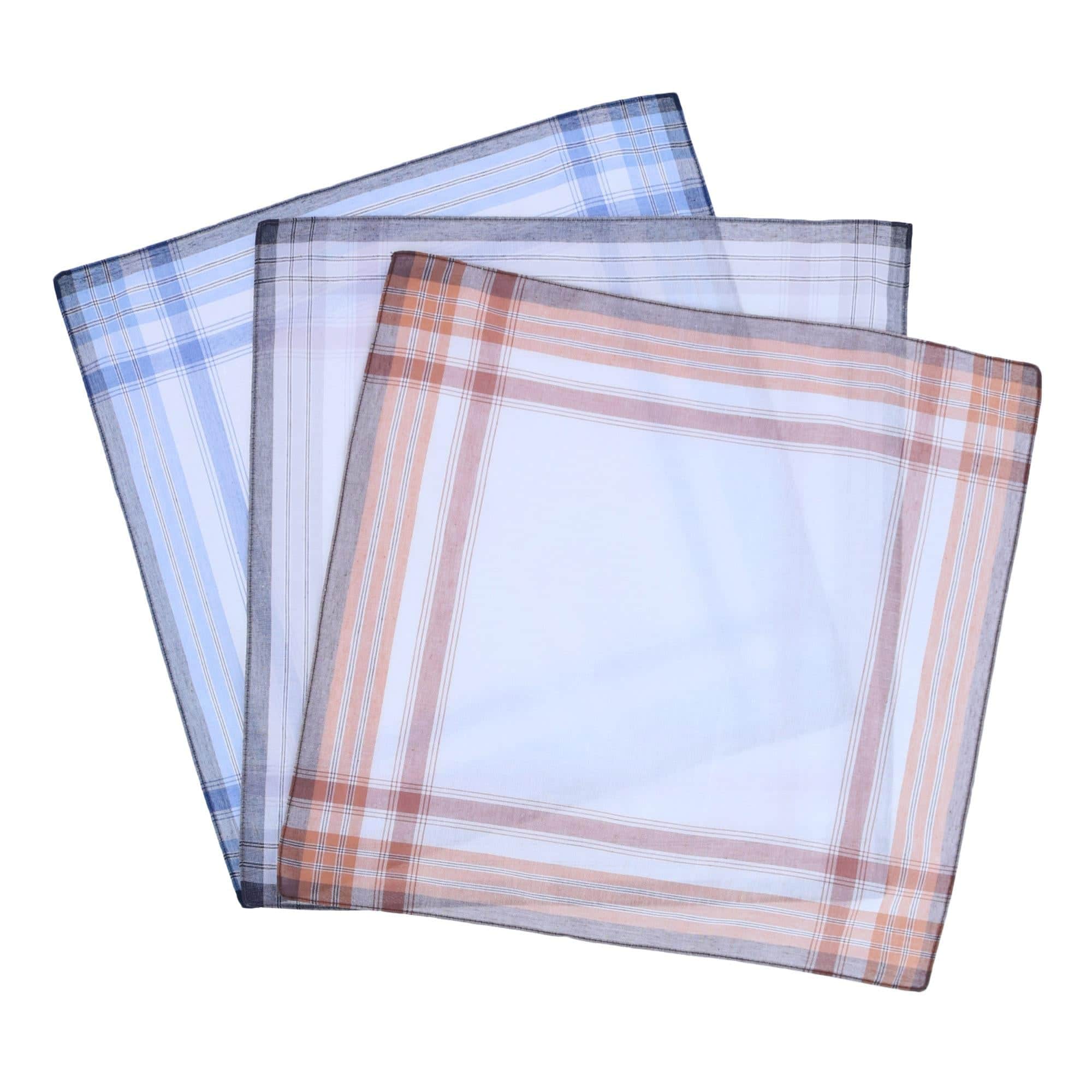 Checked Cotton Handkerchiefs (3 Pack) - Multi
