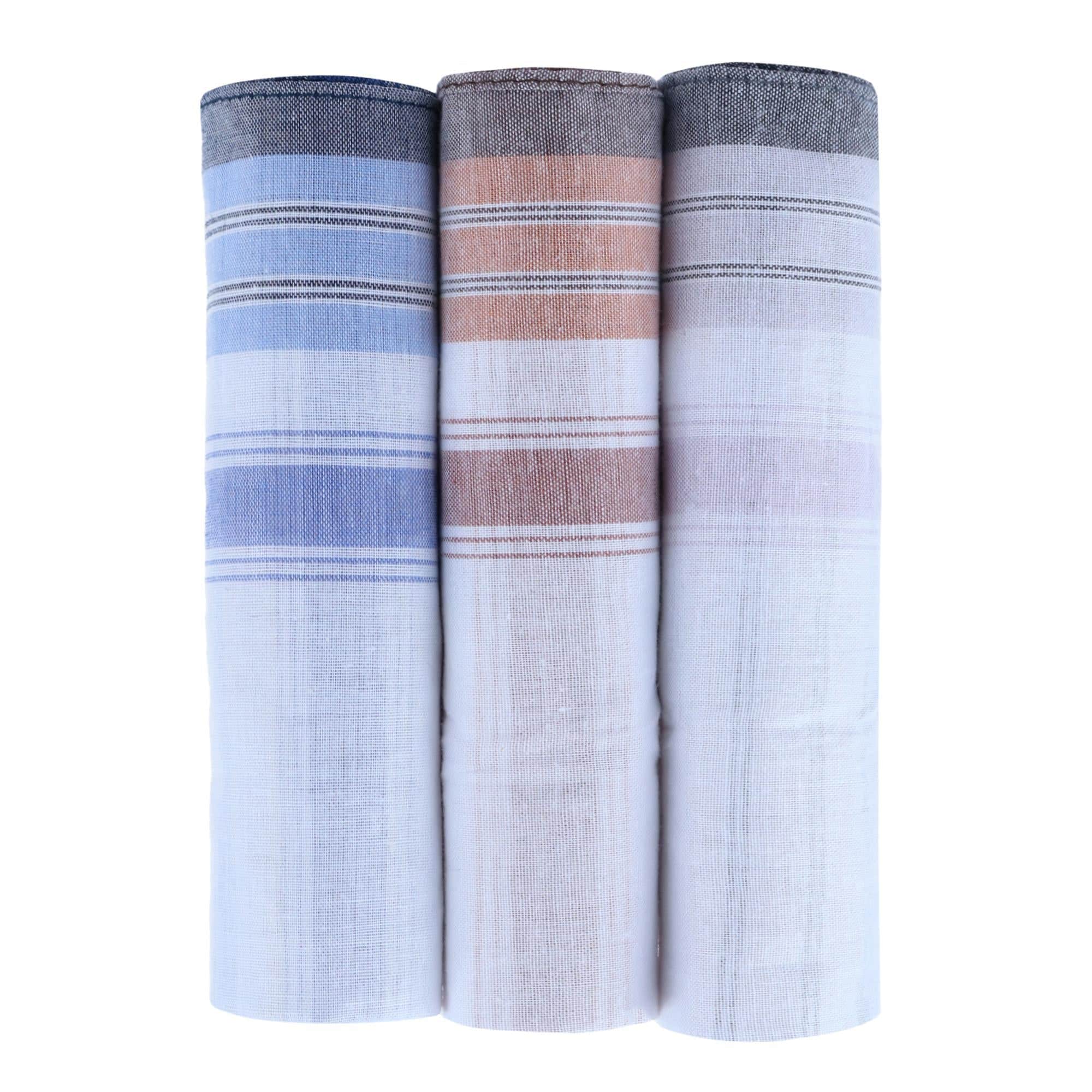 Premium 5 Pack and Checked 3 Pack Cotton Handkerchiefs Set - Multi Color