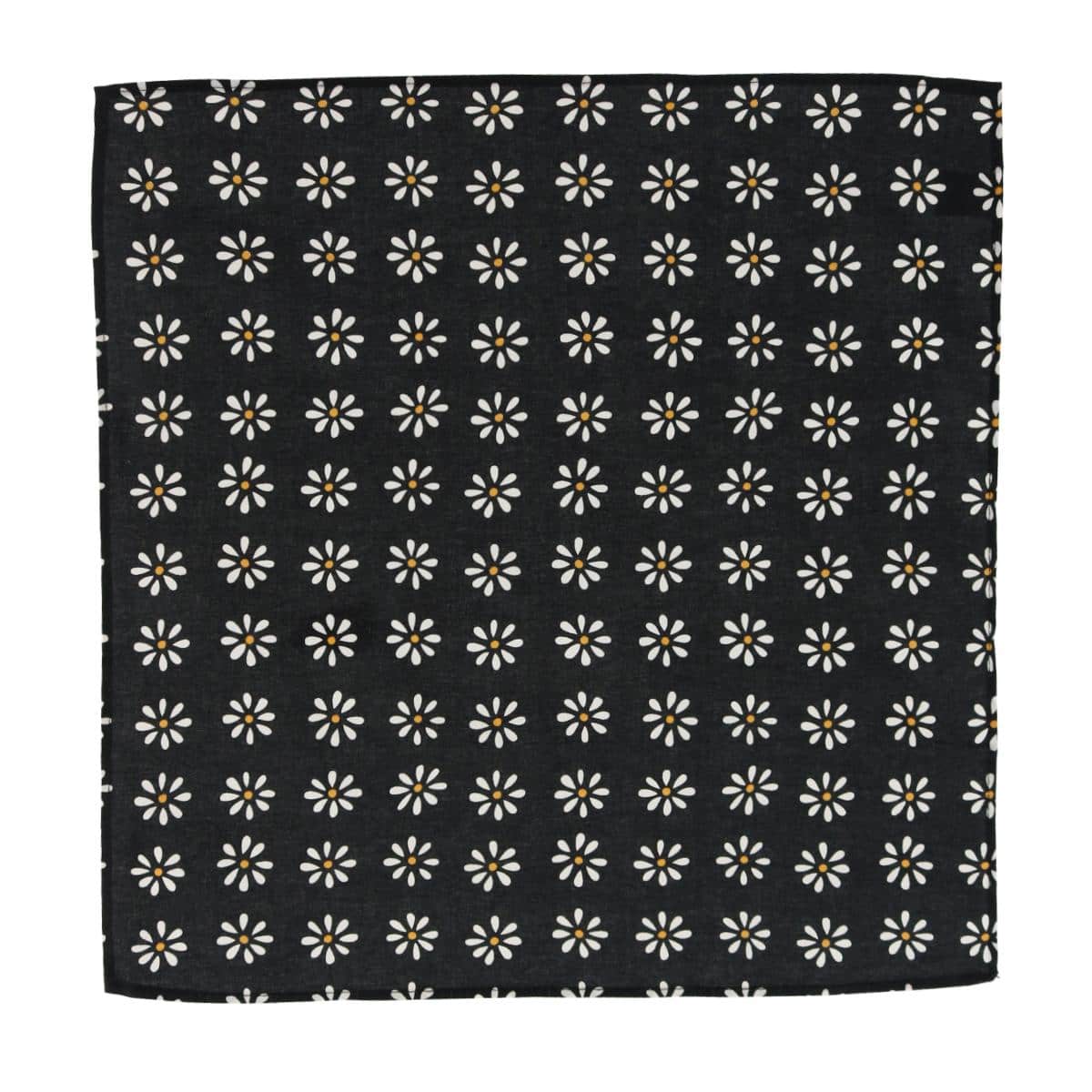 Mary's Rose Daisy Cotton Handkerchiefs (3 Pack) - Black, White, Gold