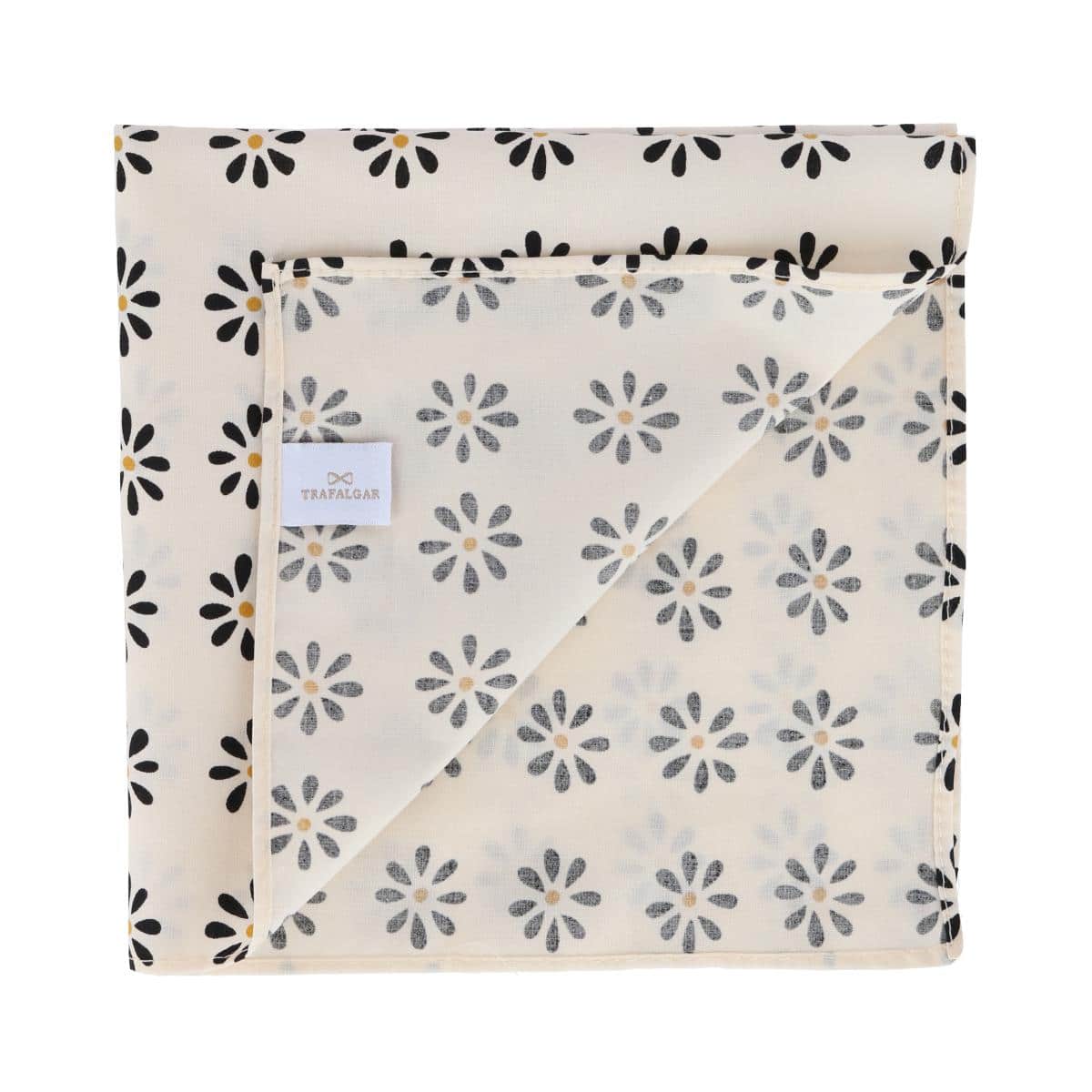 Mary's Rose Daisy Cotton Handkerchiefs (3 Pack) - Black, White, Gold
