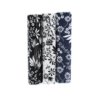 Black, White, Navy Blue
